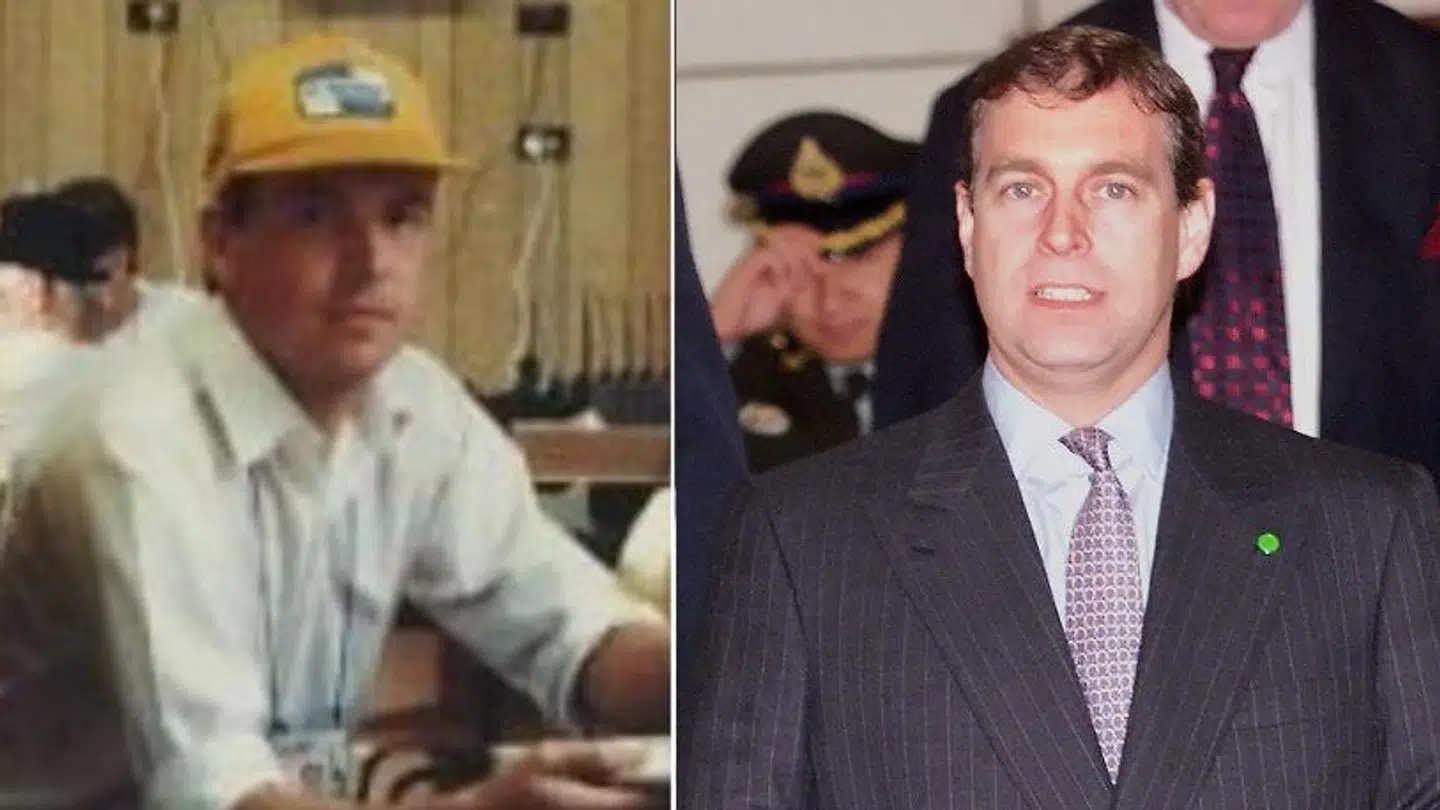 Billedet som Dorante-Day har delt af sig selv (v) samt et billede af prins Andrew fra 1999.