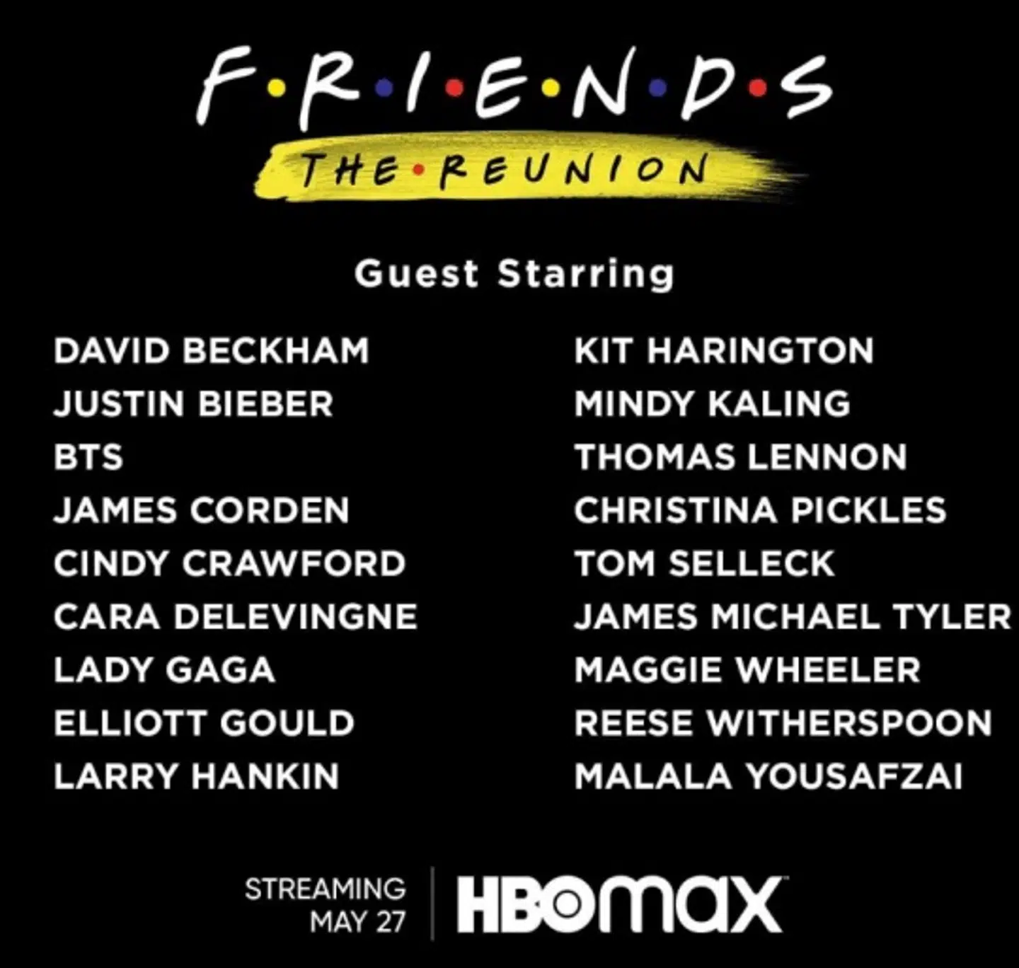 Gæstelisten for det kommende reunion-afsnit.