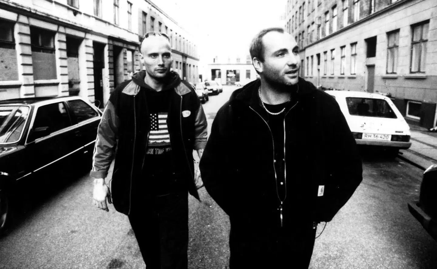 Kim Bodnia og Mads Mikkelsen i 'Pusher'.