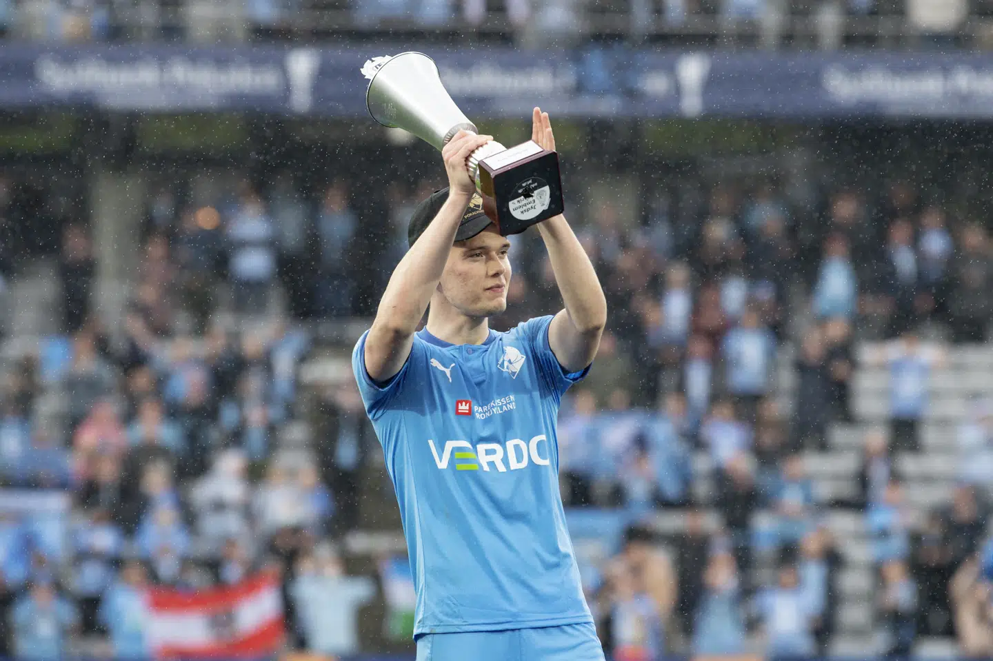 Mathias Greve, som scorede to mål for Randers FC i pokalfinalen mod Sønderjyske, blev kåret til årets pokalfighter. Bo Amstrup/Ritzau Scanpix