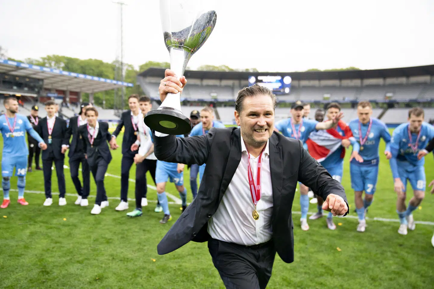 Randers-træner Thomas Thomasberg rangerer pokaltitlen højt i sin egen fodboldkarriere. Henning Bagger/Ritzau Scanpix