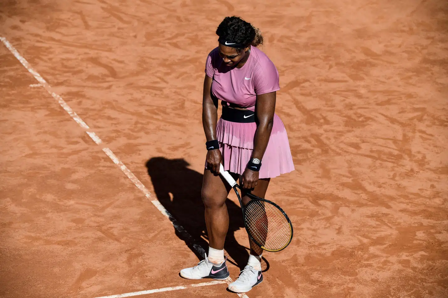 Serena Williams blev slået i sin kamp nummer 1000. Filippo Monteforte/Ritzau Scanpix