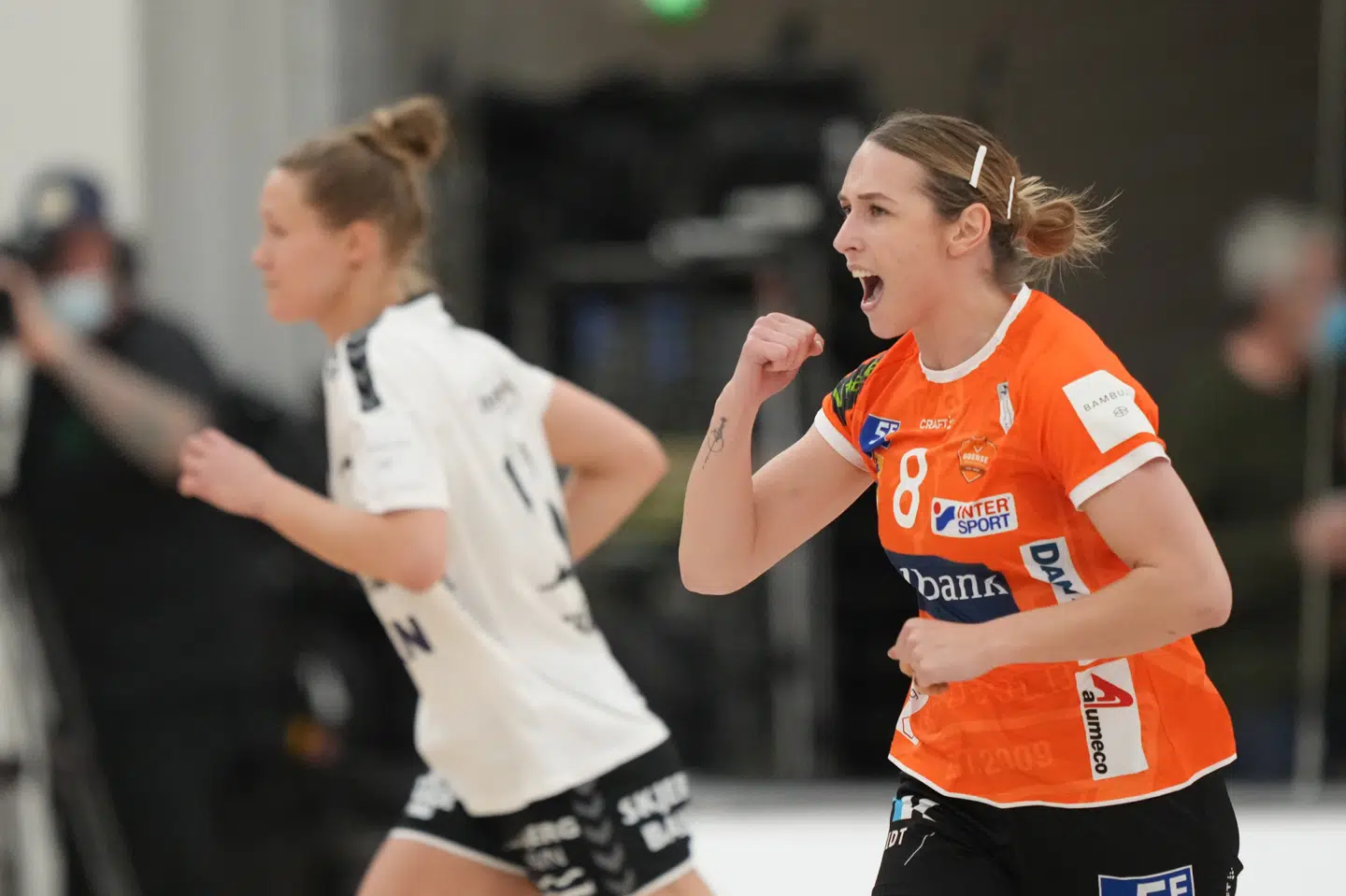 Lois Abbingh blev topscorer med ti mål for Odense Håndbold, der tirsdag slog Team Esbjerg i den første DM-semifinale. Claus Fisker/Ritzau Scanpix