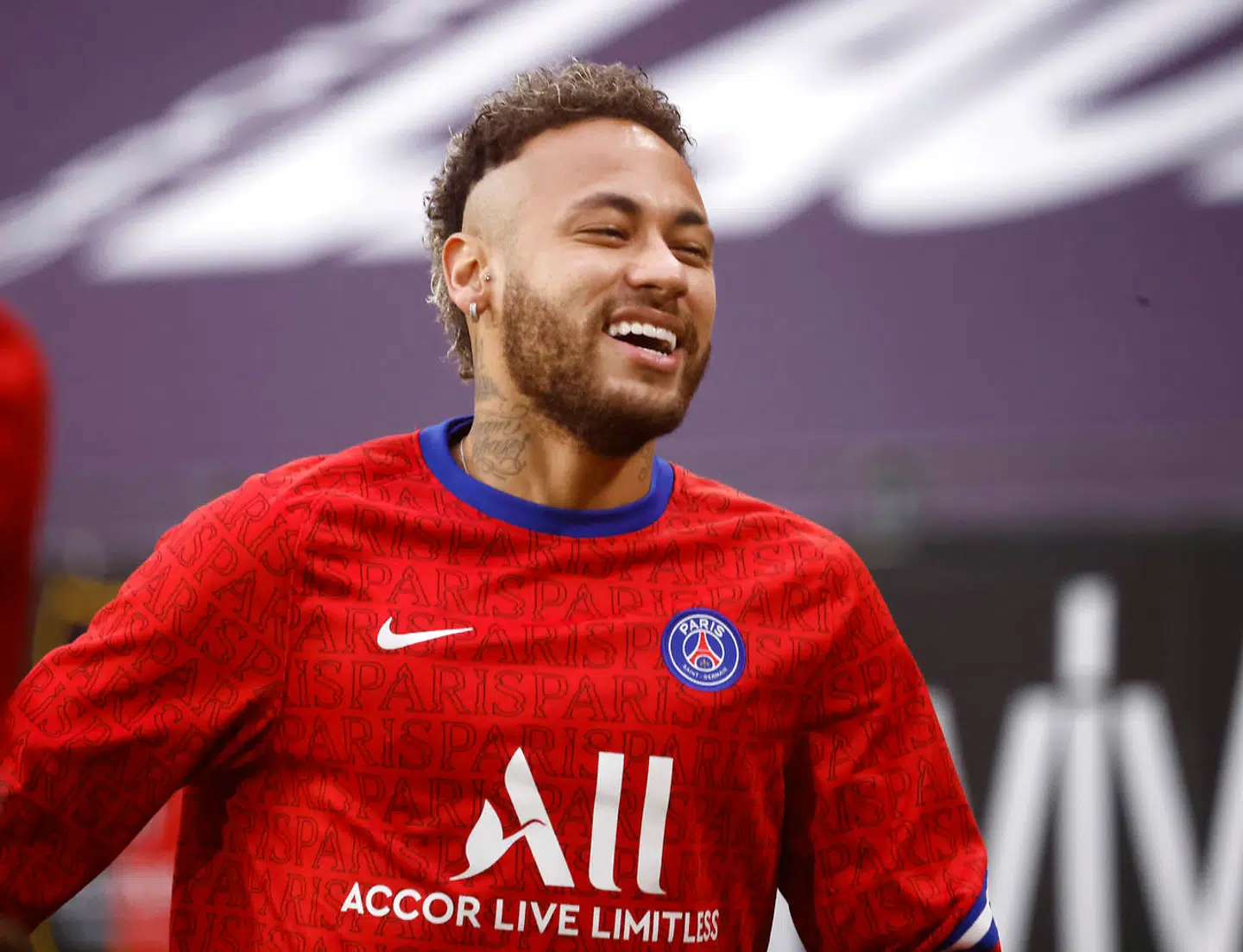 Soccer Football - Ligue 1 - Stade Rennes v Paris St Germain - Roazhon Park, Rennes, France - May 9, 2021 Paris St Germain's Neymar during the warm up REUTERS/Stephane Mahe