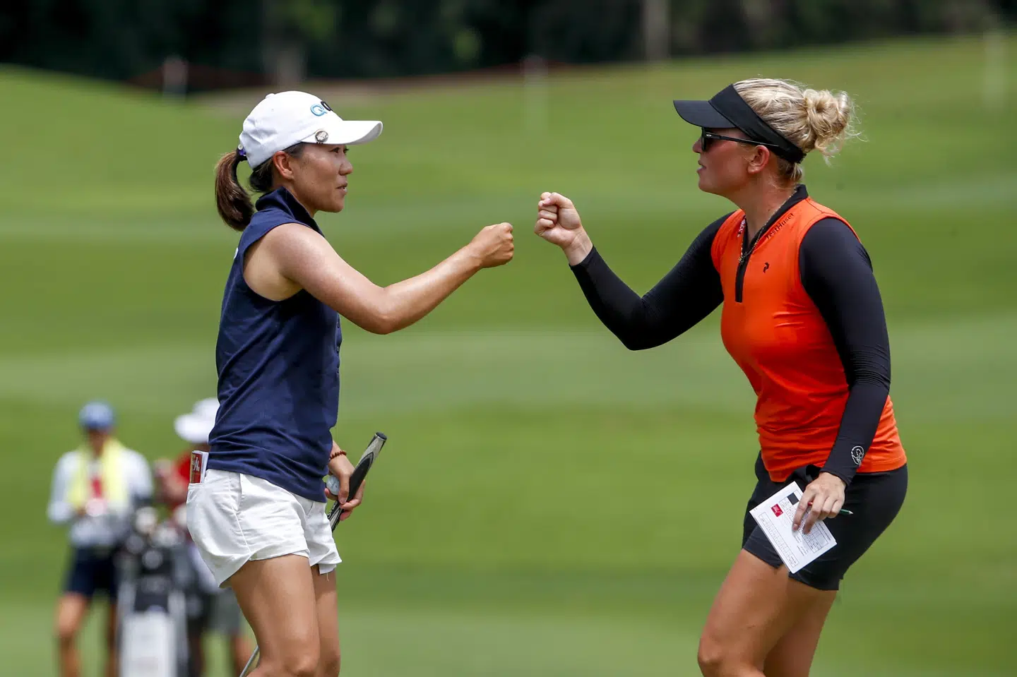 Nanna Koerstz Madsen (til højre) blev delt nummer 17 i Thailand. Diego Azubel/Ritzau Scanpix