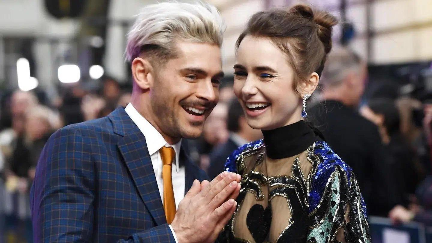 Zac Efron og den britiske skuespillerinde Lily Collins til premieren på 'Extremely Wicked, Shockingly Evil and Vile' i London i 2019.