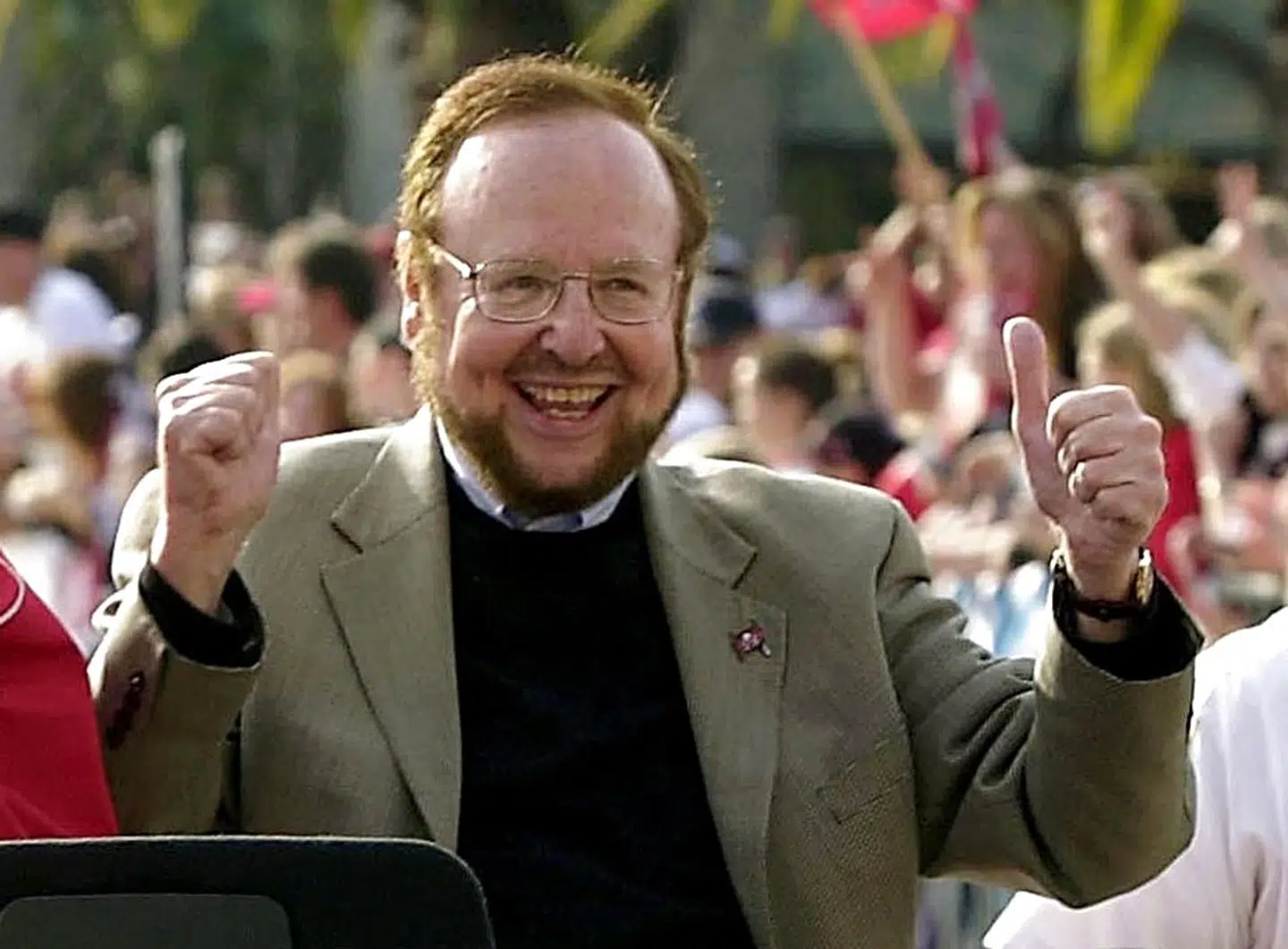 Malcolm Glazer overtog Manchester United i 2005. Her ses han på et billede fra 2003. Han døde i 2014.