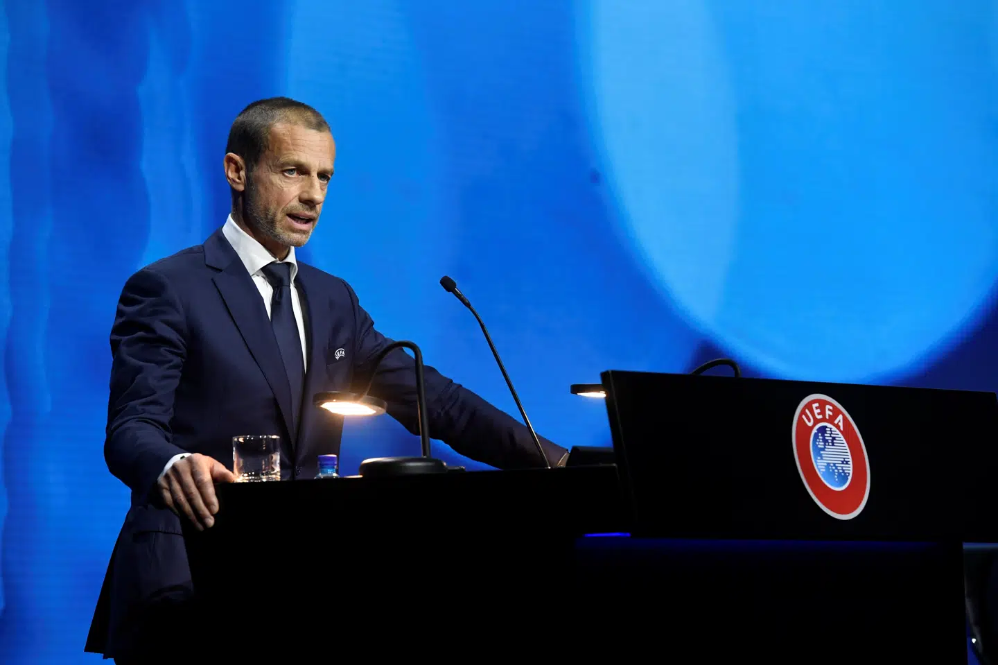 Uefa-præsident Aleksander Ceferin har fra start været meget skrap i retorikken angående Super League-projektet. (Arkivfoto) Handout/Reuters