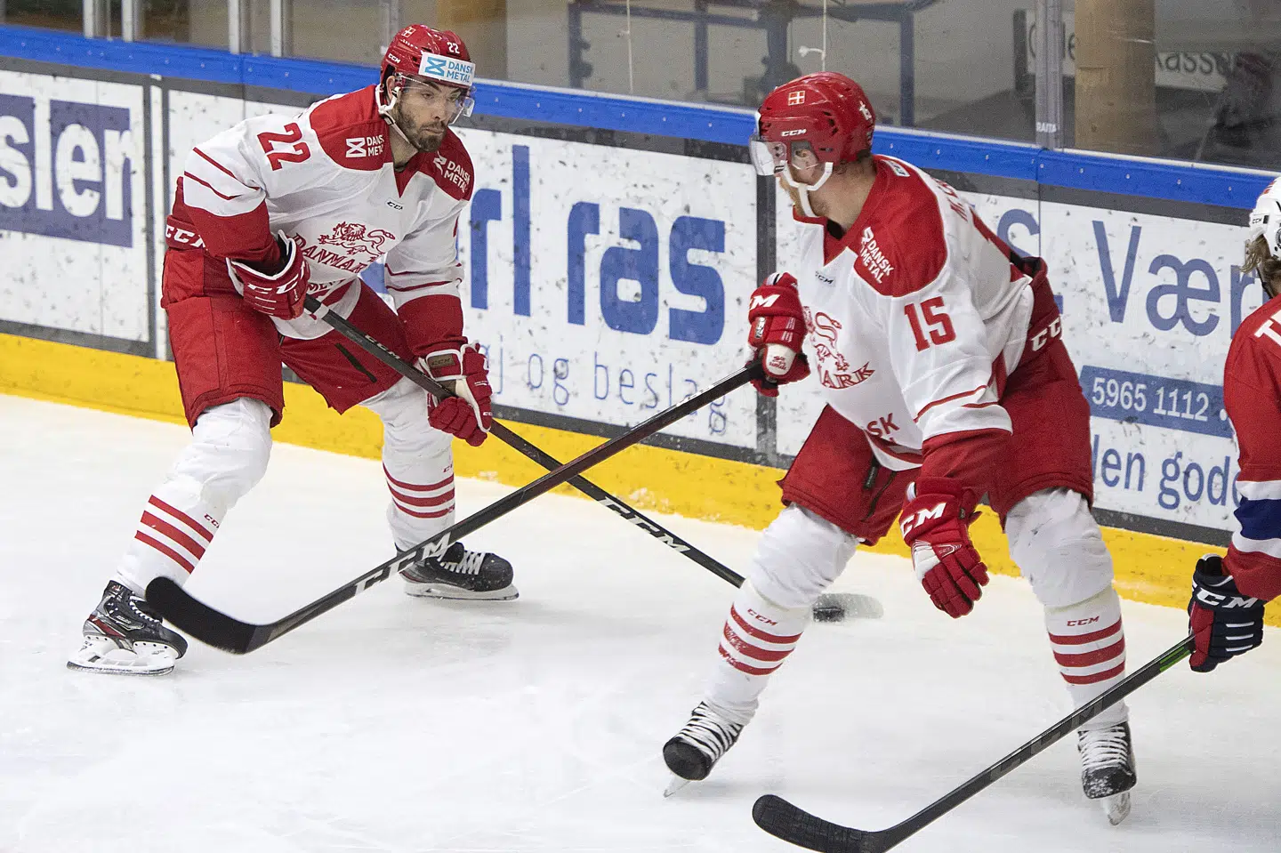 De danske ishockeyspillere satte Norge til vægs med fire må i tredje periode. Thomas Sjørup/Ritzau Scanpix