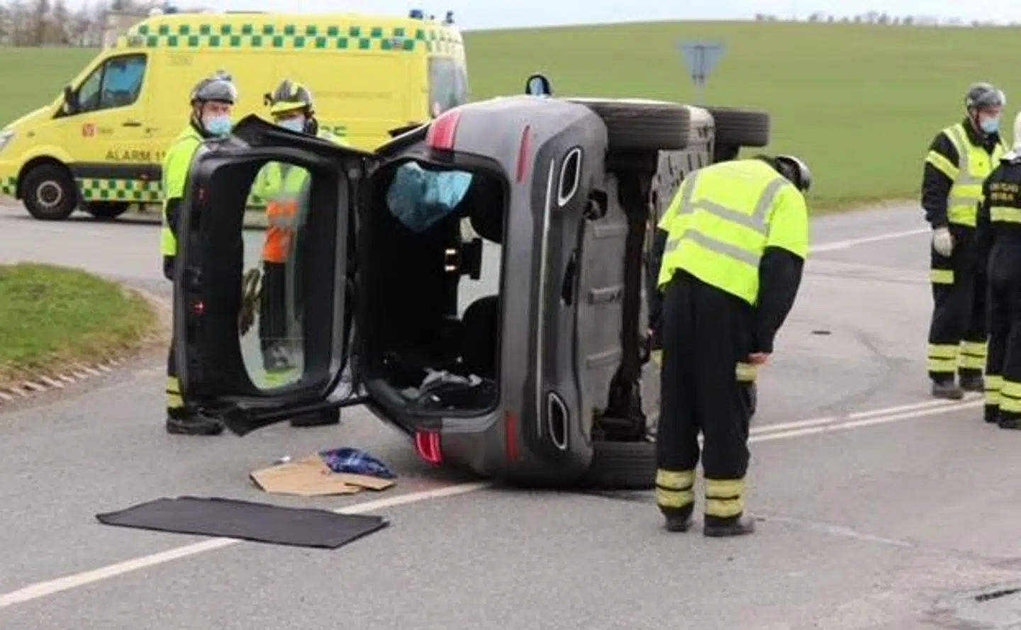 Ældre ægtepar væltet rundt ved trafikulykke i Nordjylland.
