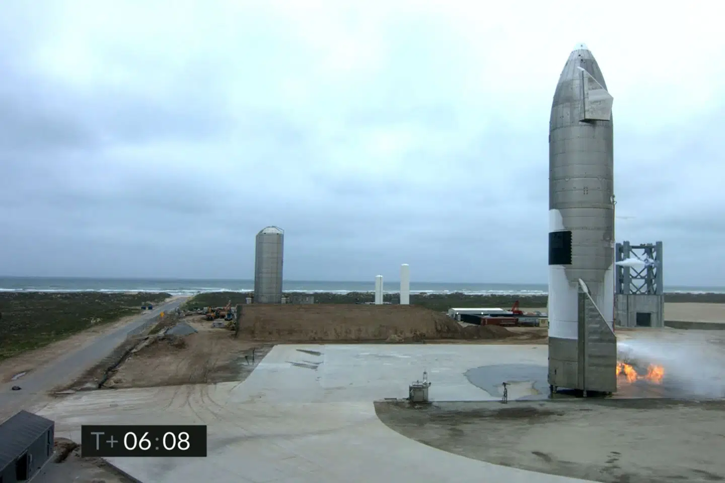 Her ses Starship-raketten kort efter landing. -/Ritzau Scanpix