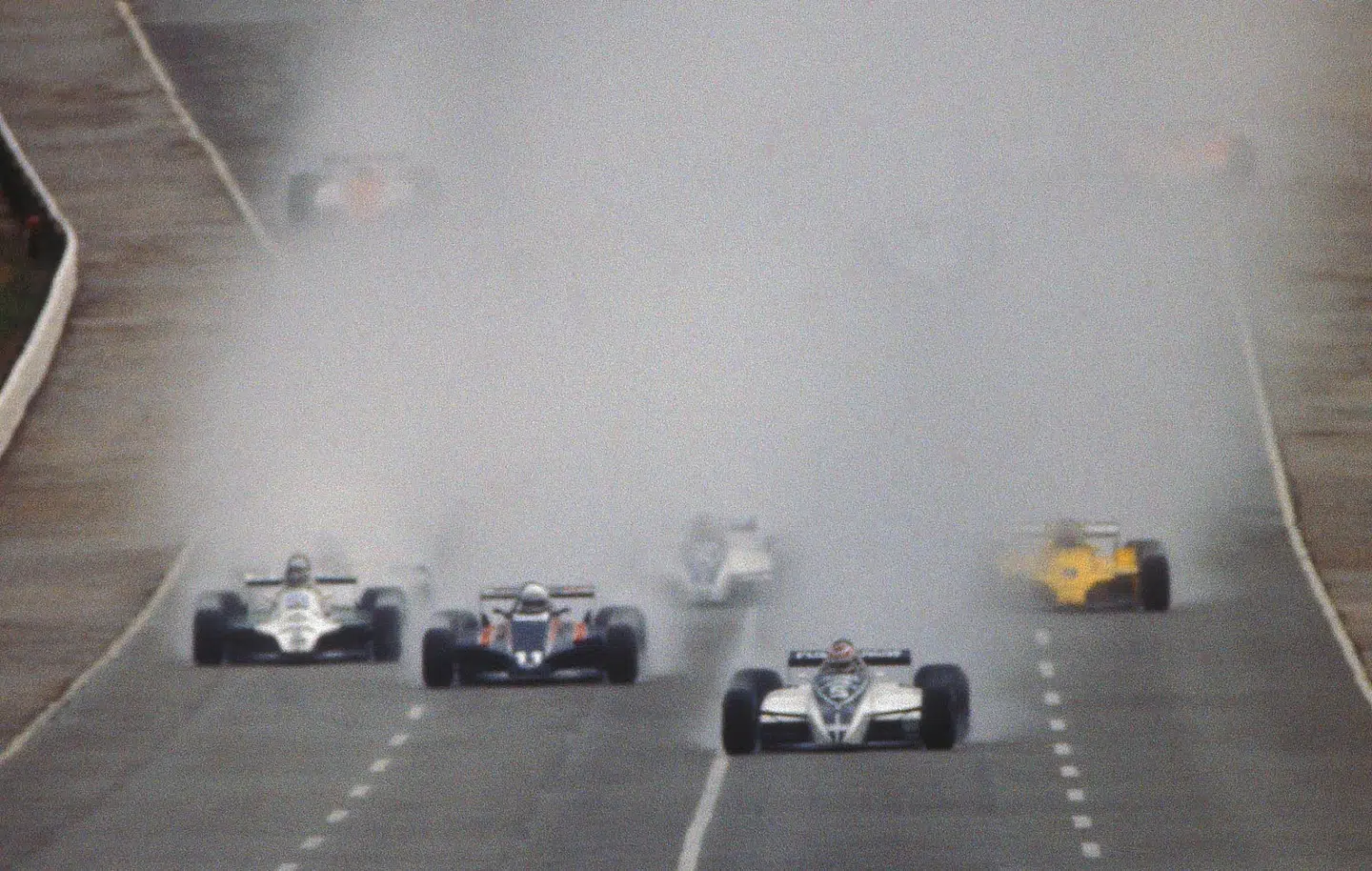 Starten på det første og eneste løb i pirat-VM på Kyalami-banen i Sydafrika