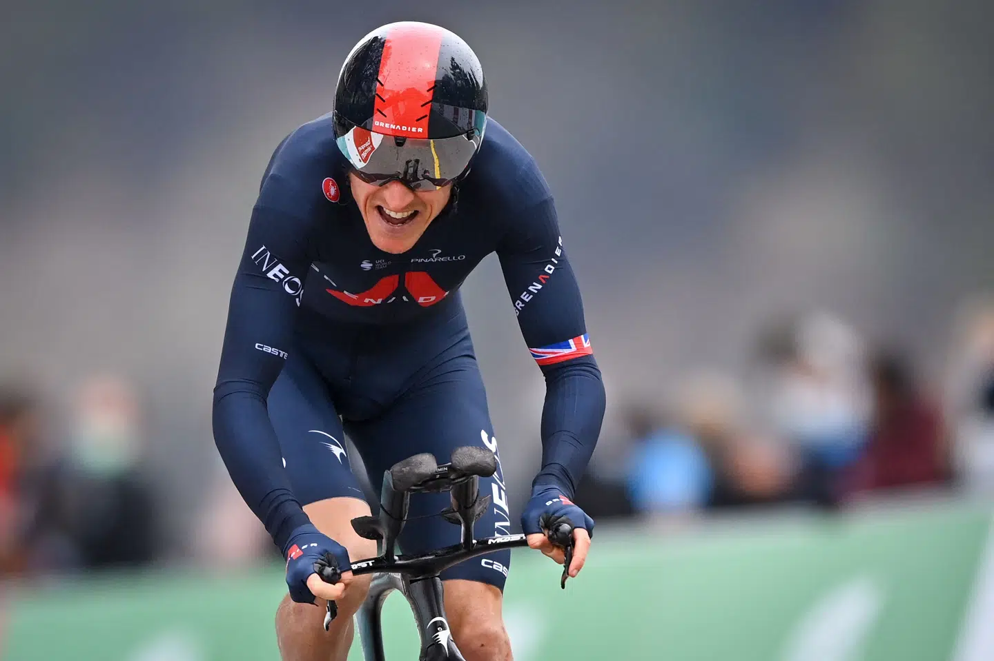 Geraint Thomas vandt søndag Romandiet Rundt efter en tredjeplads på den afsluttende enkeltstart. Fabrice Coffrini/Ritzau Scanpix