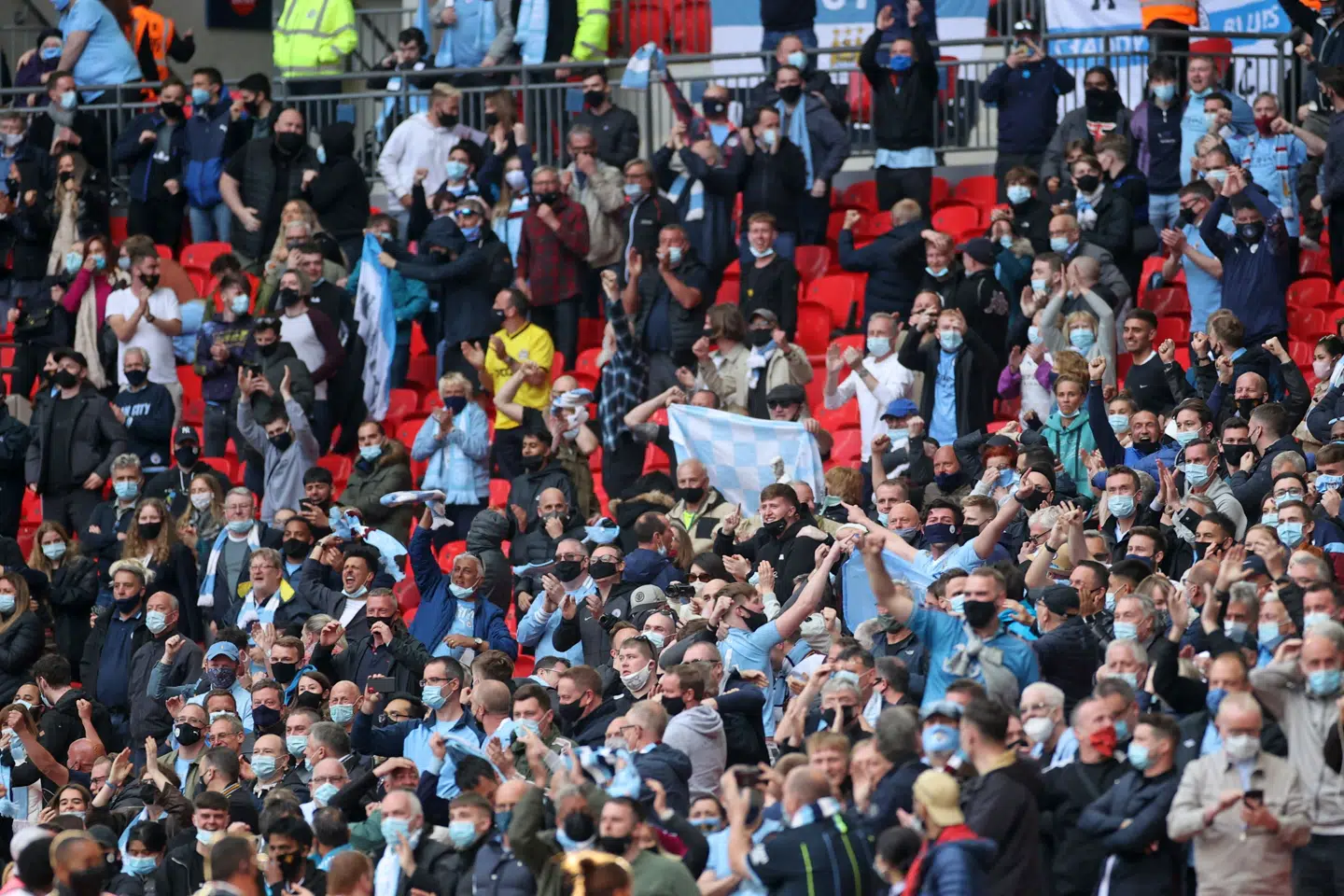Der var knap 8000 tilskuere på plads på Wembley, da Manchester City i sidste weekend slog Tottenham i Liga Cup-finale. Carl Recine/Ritzau Scanpix