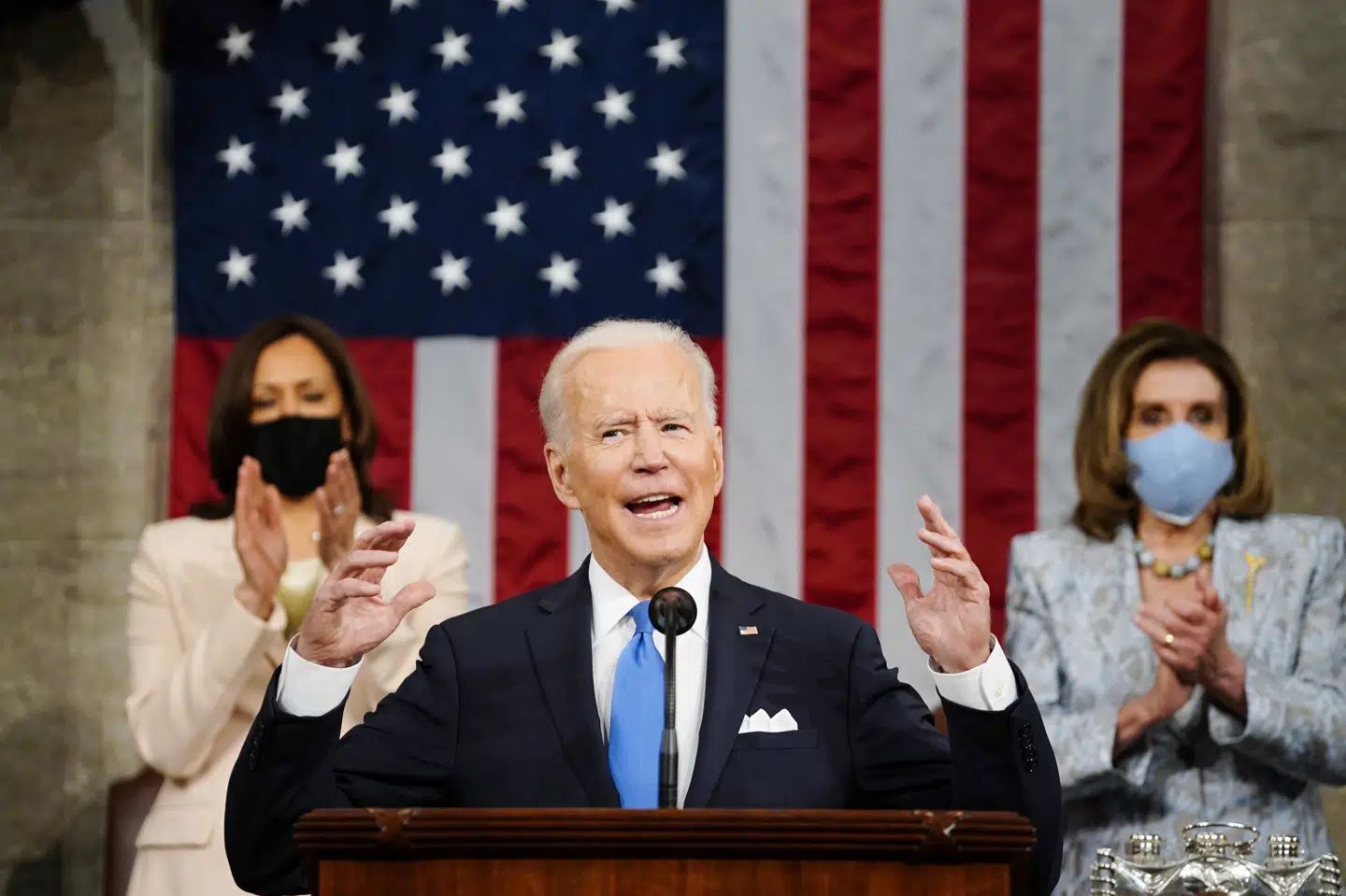 Biden kaldte torsdag i sin første tale til Kongressen Nordkorea og Irans atomprogrammer for en alvorlig trussel mod USA og verdens sikkerhed. (Arkivfoto) Melina Mara/Ritzau Scanpix