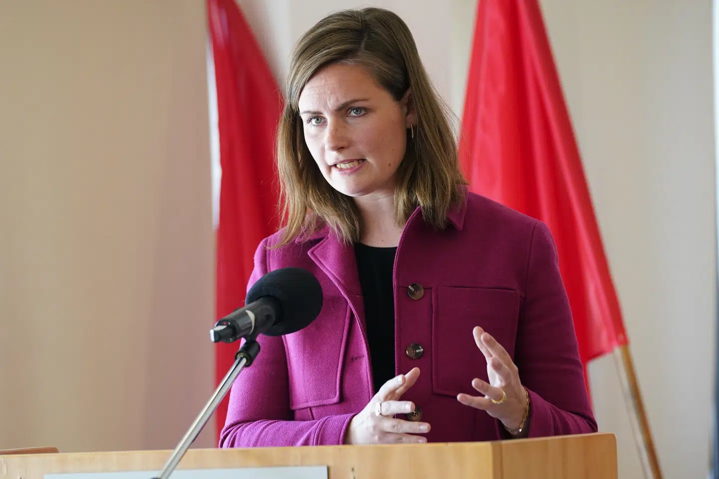 Mai Villadsen (EL) gik i sin 1. maj-tale til angreb på lønhierarkiet blandt de offentlige fag, hvor hun mener, at en række kvindedominerede fag gennem flere årtier har været for lavt placeret. (Arkivfoto) Martin Sylvest/Ritzau Scanpix