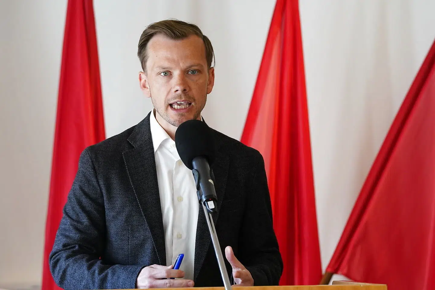 Pia Olsen Dyhr (SF), Mai Villadsen (EL) & Peter Hummelgaard (S) taler ved fagforbundet 3Fs 1. maj- arrangement i Kastrup lørdag den 1. maj 2021.