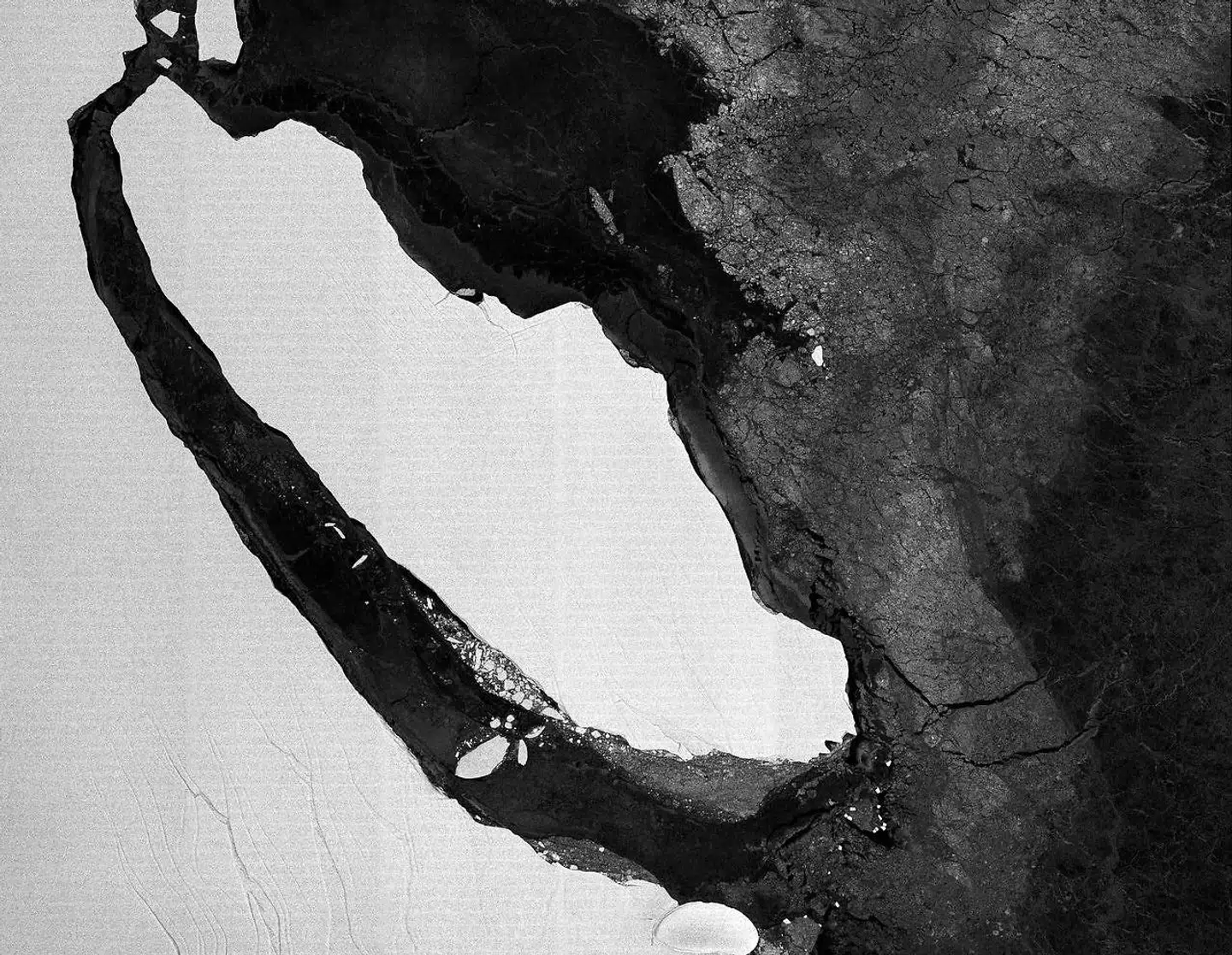 Det så sådan her ud, da den løsrev sig,