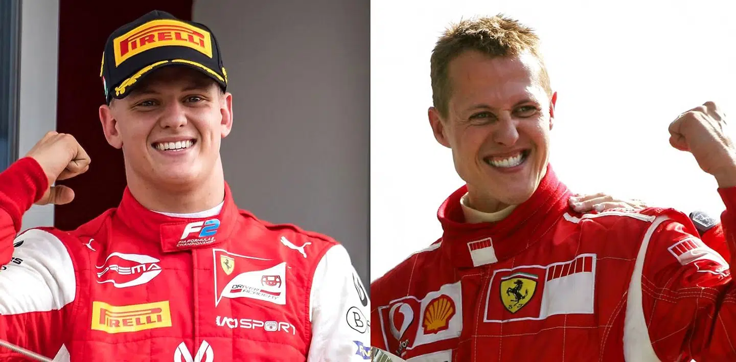 Mick Schumacher går i sin fars store fodspor i 2021, når han debuterer i Formel 1. (Photo by Andrej ISAKOVIC and Patrick HERTZOG / AFP)