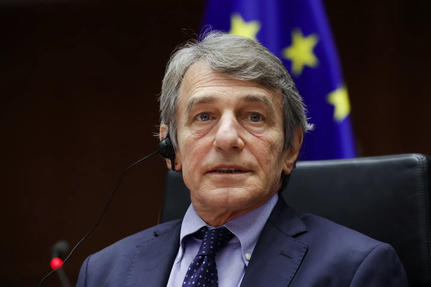 EU-Parlamentets formand, David Sassoli, kunne onsdag formiddag meddele, at næsten alle medlemmer havde stemt for handels- og samarbejdsaftalen med Storbritannien, som nu er endeligt ratificeret. Pool/Reuters