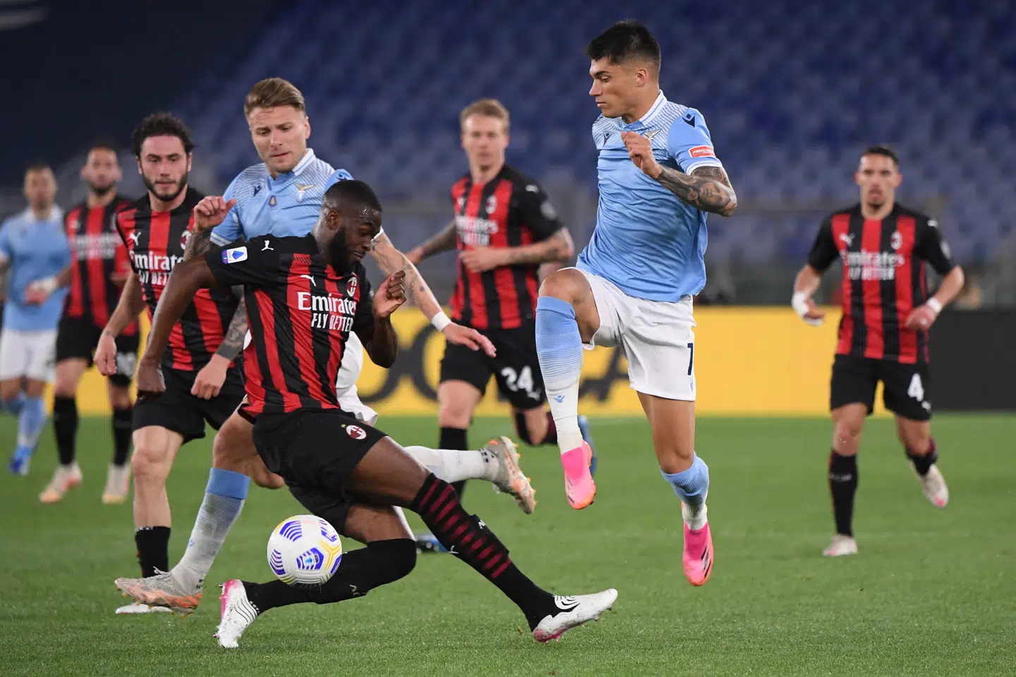 Joaquin Correa scorede Lazios to første mål i 3-0-sejren over Milan. Alberto Lingria/Reuters