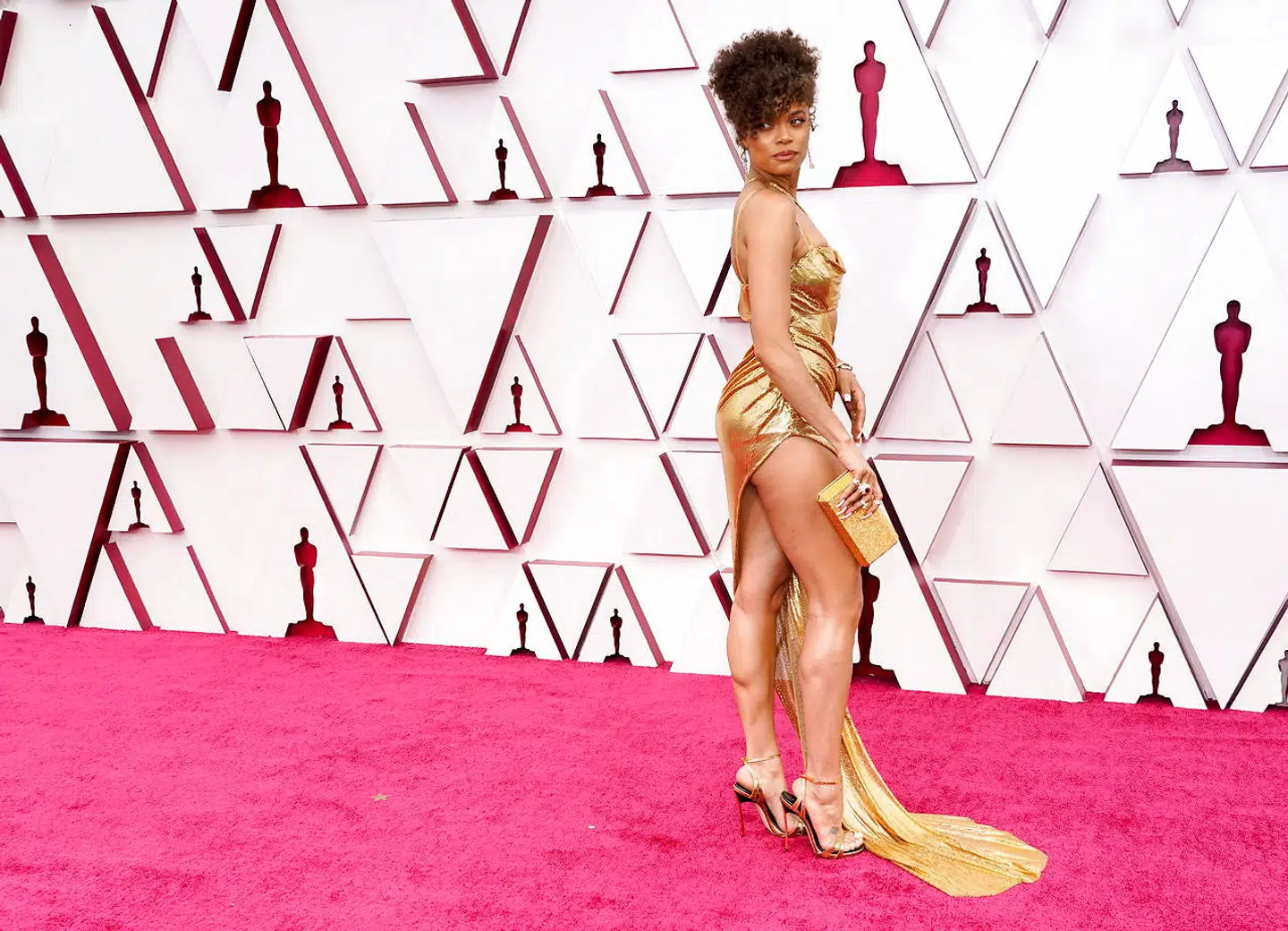 Andra Day arrives to the Oscars red carpet for the 93rd Academy Awards in Los Angeles, California, U.S., April 25, 2021. Chris Pizzello/Pool via REUTERS