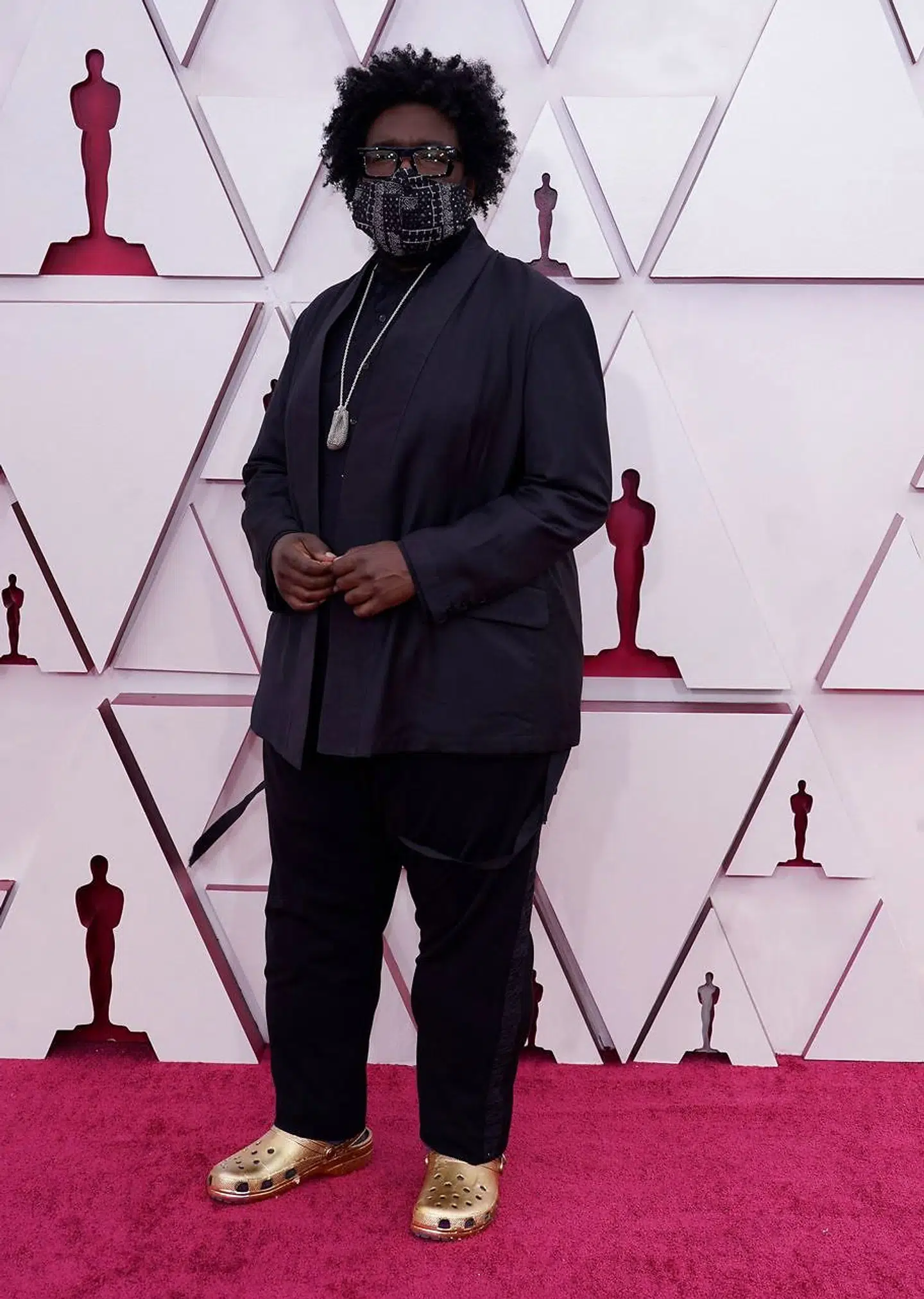 This year's Oscars musical director Questlove arrives at the Oscars on April 25, 2021, at Union Station in Los Angeles. (Photo by Chris Pizzello / POOL / AFP)