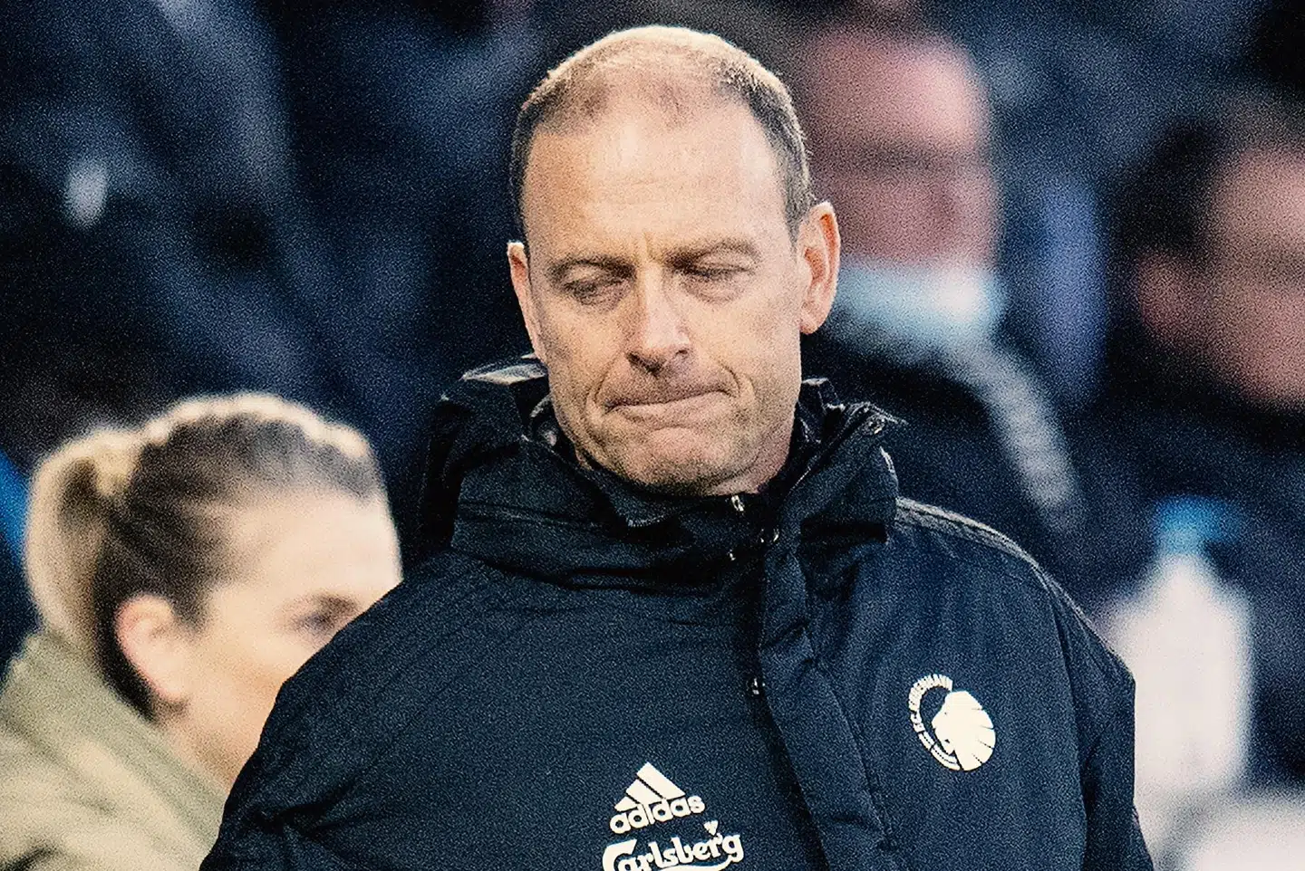 En frustreret FCK-træner på MCH Arena i kampen mod FC Midtjylland