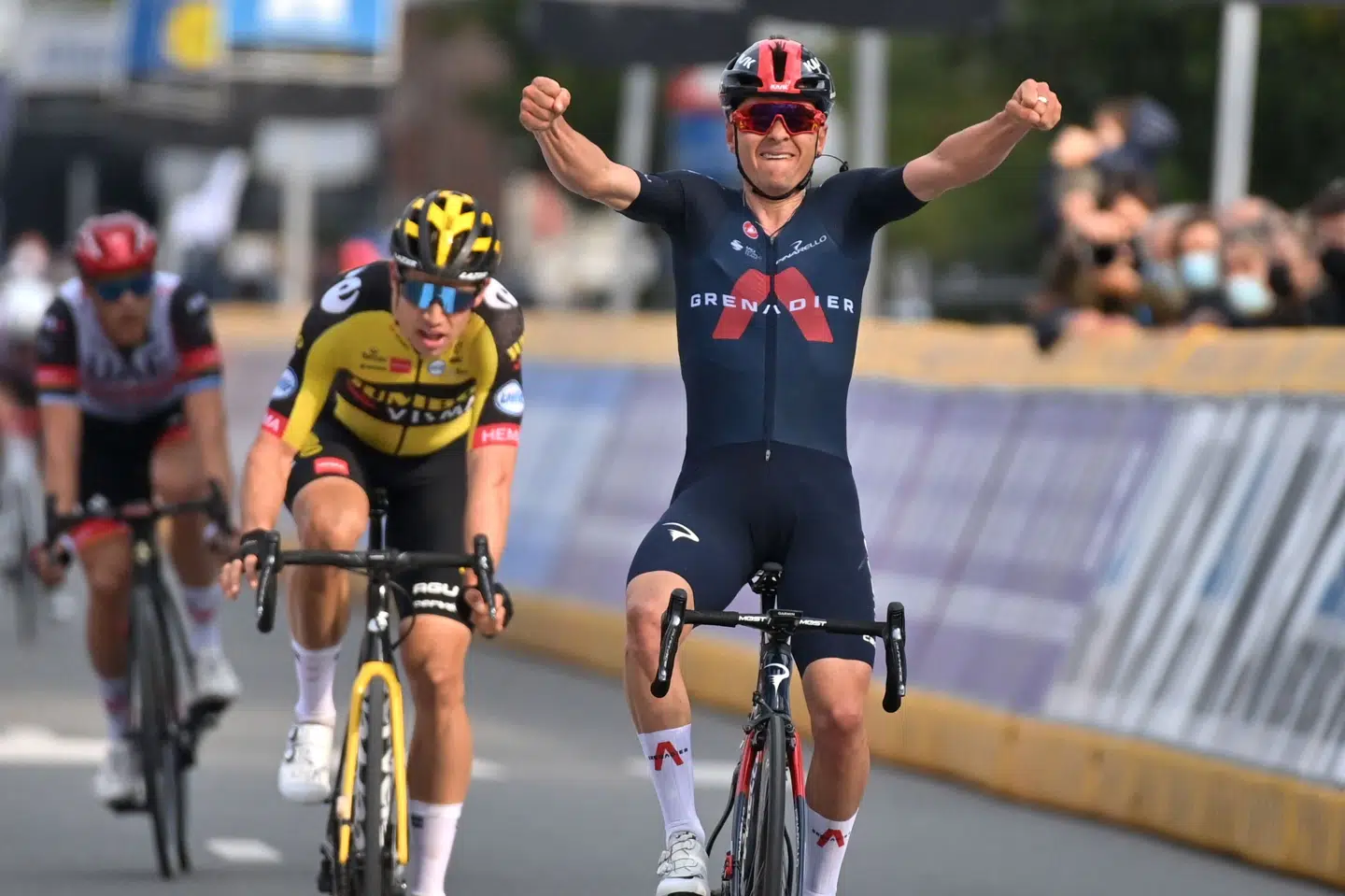 Thomas Pidcock overspurtede Wout van Aert, da han tog sejren i Brabantse Pijl tidligere på måneden. (Arkivfoto) David Stockman/Ritzau Scanpix