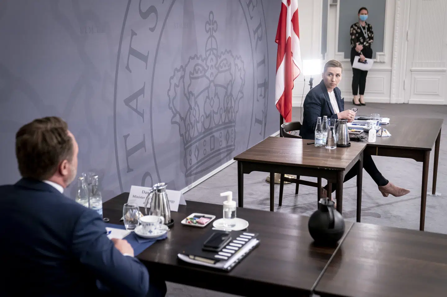 Statsminister Mette Frederiksen (S) har fredag holdt tale ved Joe Bidens klimatopmøde. Mads Claus Rasmussen/Ritzau Scanpix