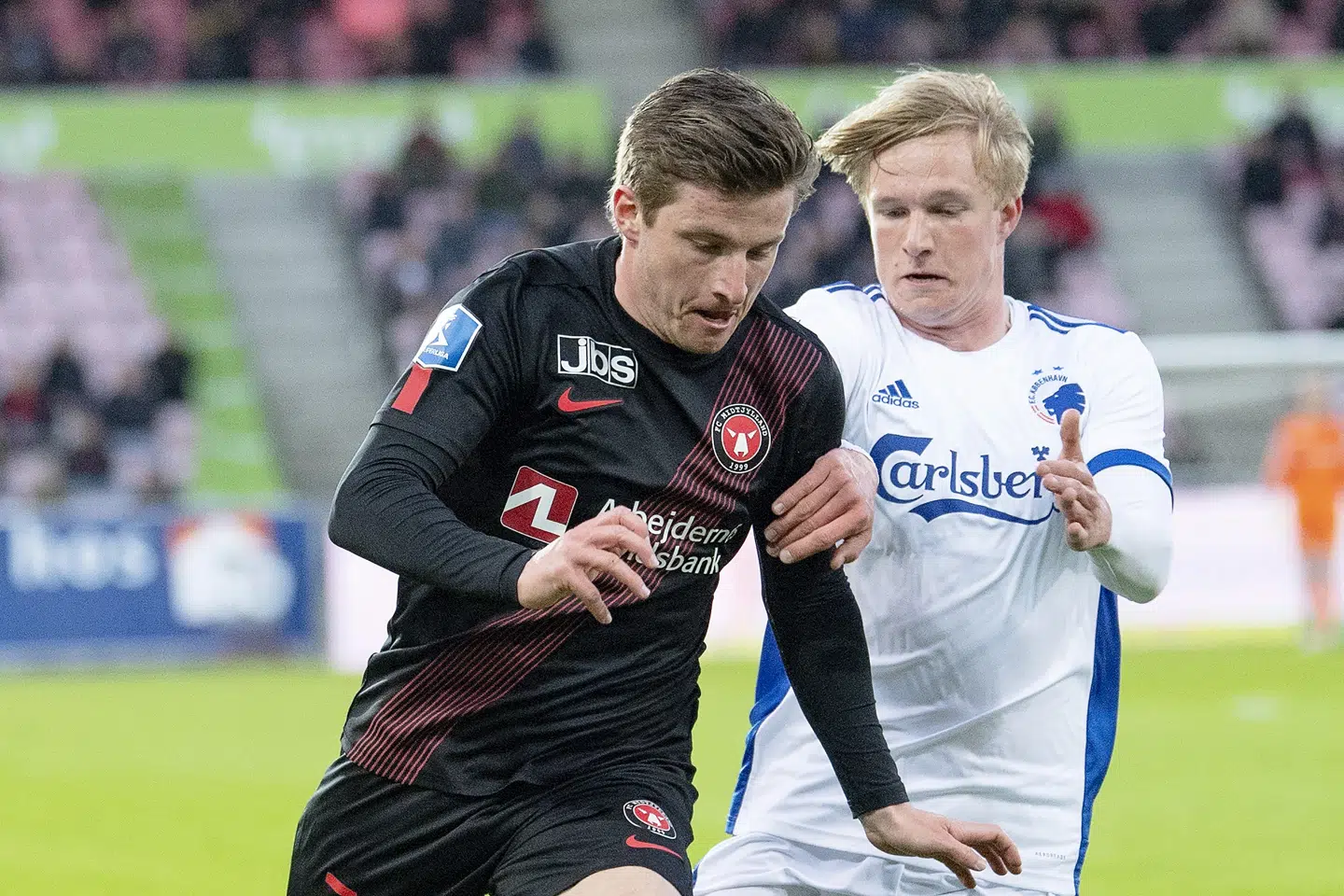 FC Midtjyllands Anders Dreyer scorede til 2-0 i torsdagens sejr over FCK. Bo Amstrup/Ritzau Scanpix