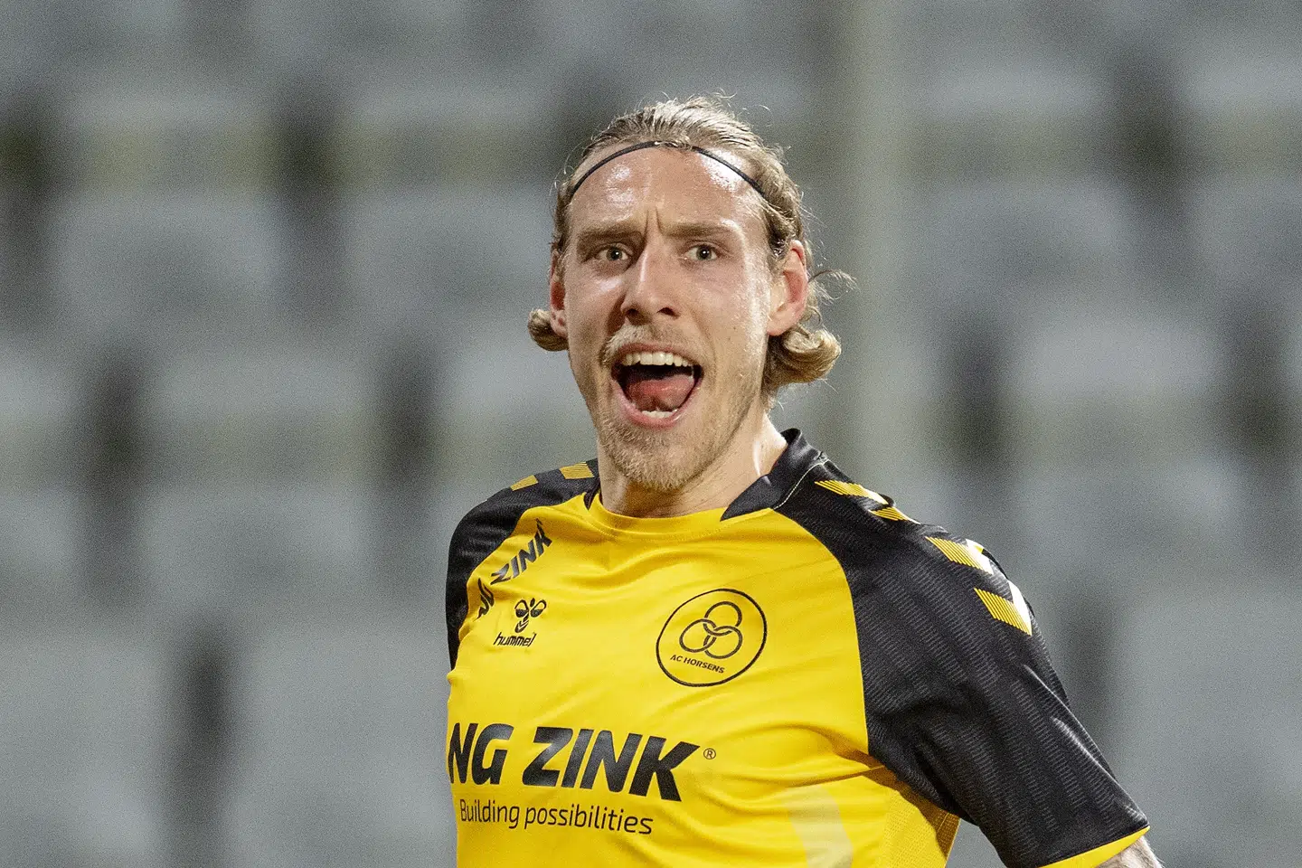Nicolai Brock-Madsen har scoret seks mål i 52 kampe for AC Horsens, og til sommer skal der ske noget nyt for angriberen. (Arkivfoto). Bo Amstrup/Ritzau Scanpix