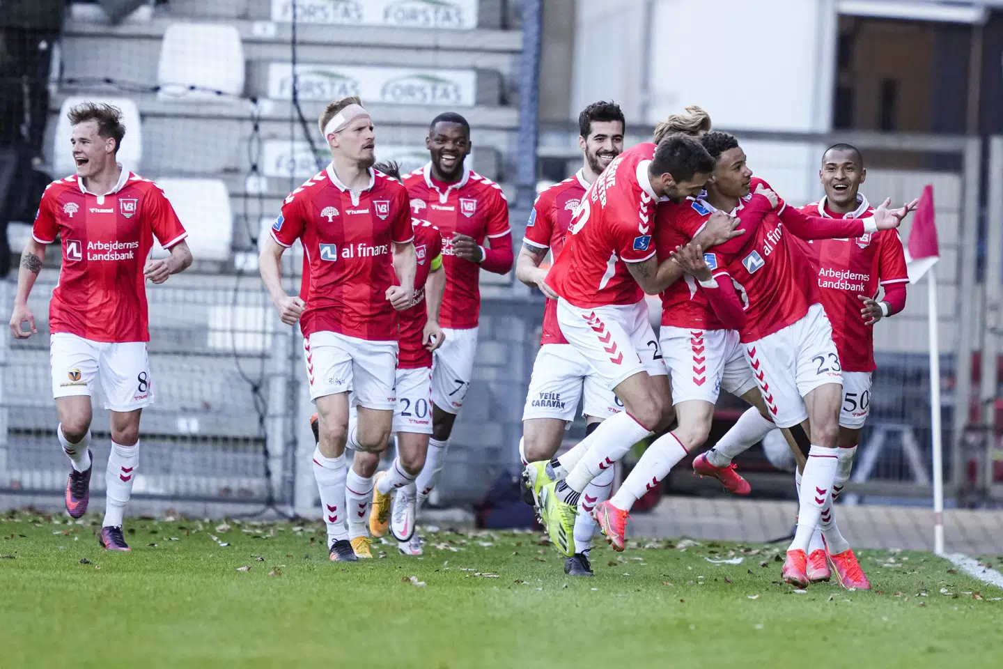 Vejle Boldklub snuppede en stensikker sejr over lokalrivalen AC Horsens. Claus Fisker/Ritzau Scanpix
