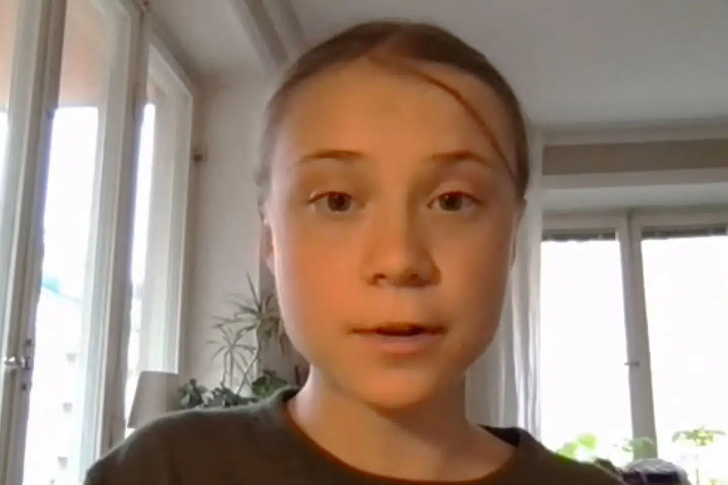 Greta Thunberg torsdag, hvor hun deltog i en virtuel klimahøring i USA's kongres. Det må være slut nu med subsidier til kul og olie, fortalte hun Handout/Ritzau Scanpix