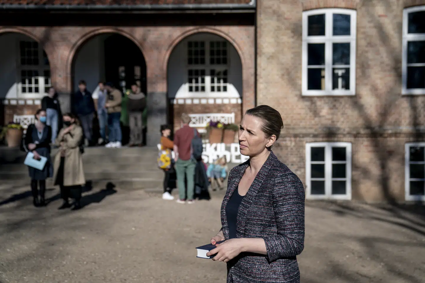 Statsminister Mette Frederiksen besøger Vallekilde Højskole, onsdag den 14. april 2021. Mads Claus Rasmussen/Ritzau Scanpix