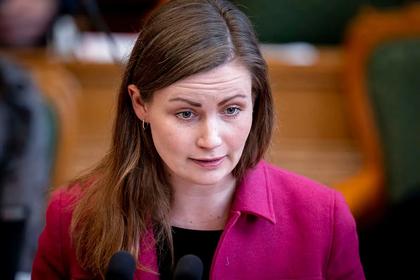 Enhedslistens Mai Villadsen under møde i salen med statsministerens spørgetime i Folketinget på Christiansborg, tirsdag den 2. marts 2021.. (Foto: Liselotte Sabroe/Ritzau Scanpix)