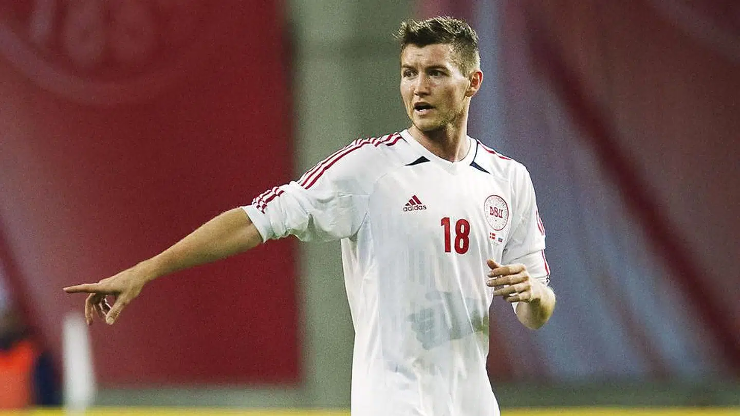 Mads Junker under en landskamp.