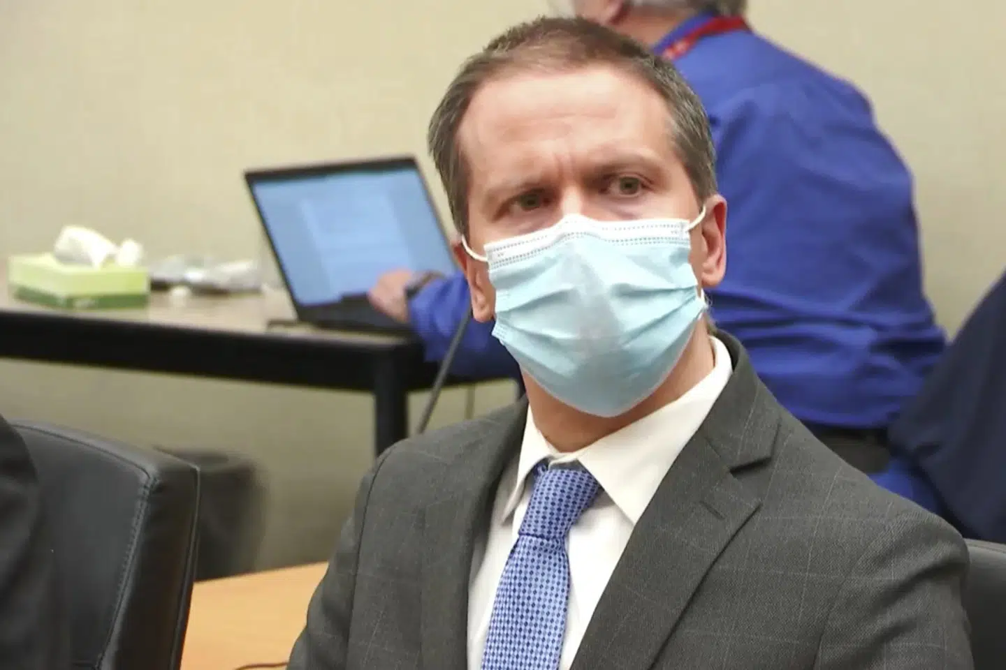 Den tidligere betjent Derek Chauvin blev tirsdag kendt skyldig i at have dræbt den sorte amerikaner George Floyd under en anholdelse. Uncredited/Ritzau Scanpix