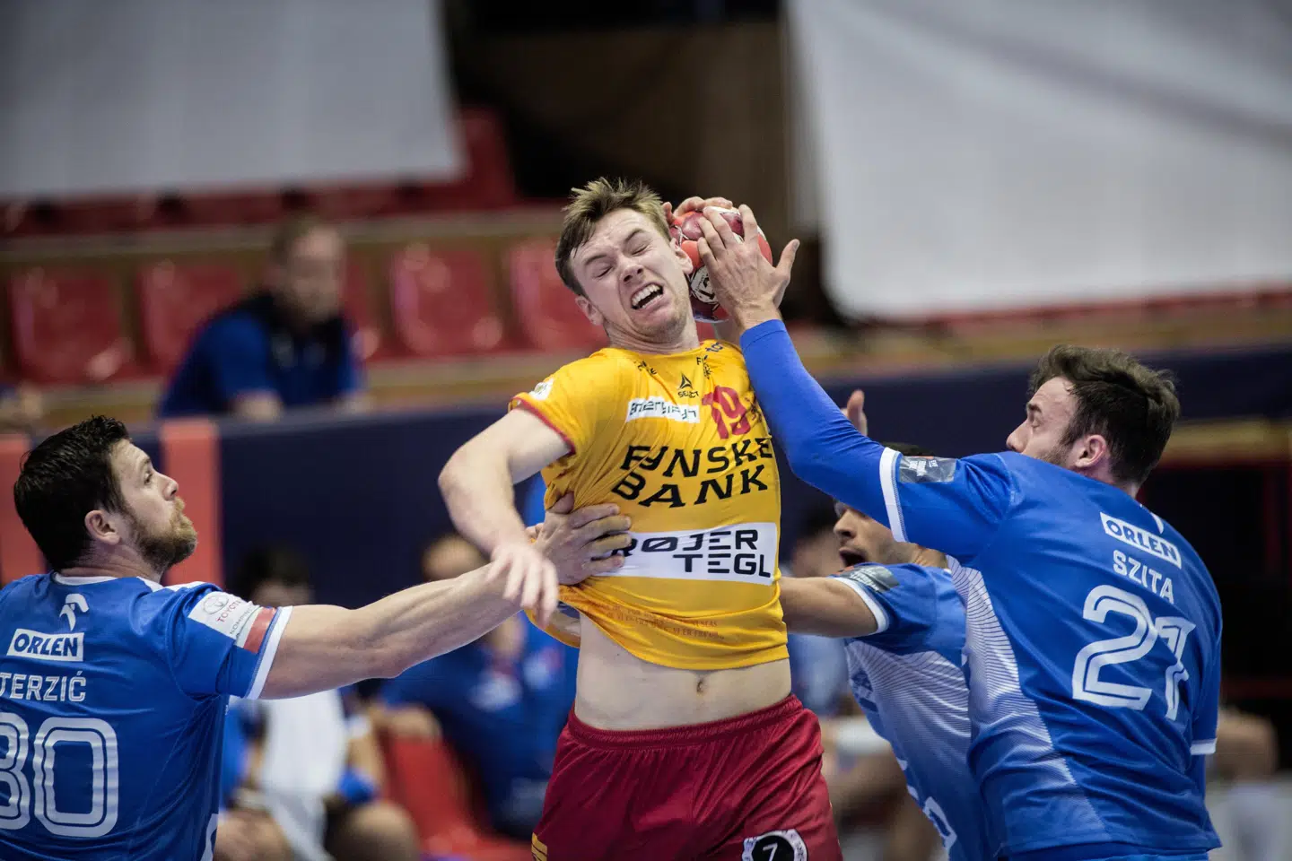 Mathias Gidsel spillede igen en flot kamp for GOG, da det fynske håndboldflagskib gæstede Wisla Plock. (Arkivfoto) Tim Kildeborg Jensen/Ritzau Scanpix