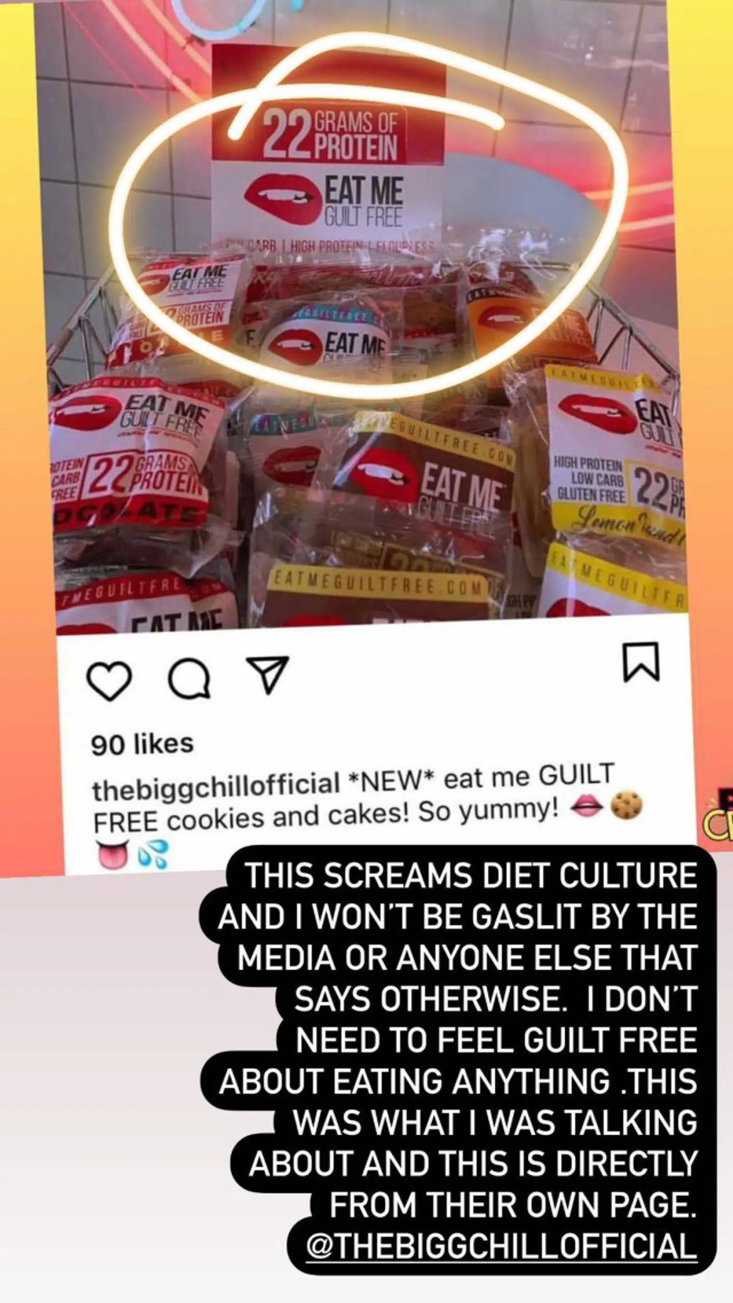 Det var dette billede på Demi Lovatos Instagram-story, som startede fejden mellem hende og yoghurt-butikken.