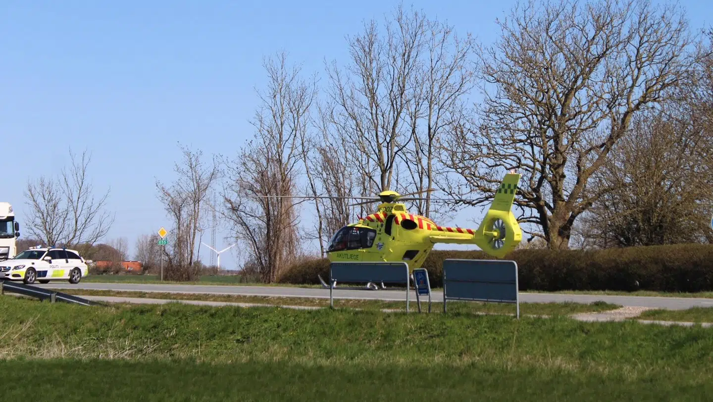 Én person er fragtet til Rigshospitalet. Foto: Presse-fotos.dk