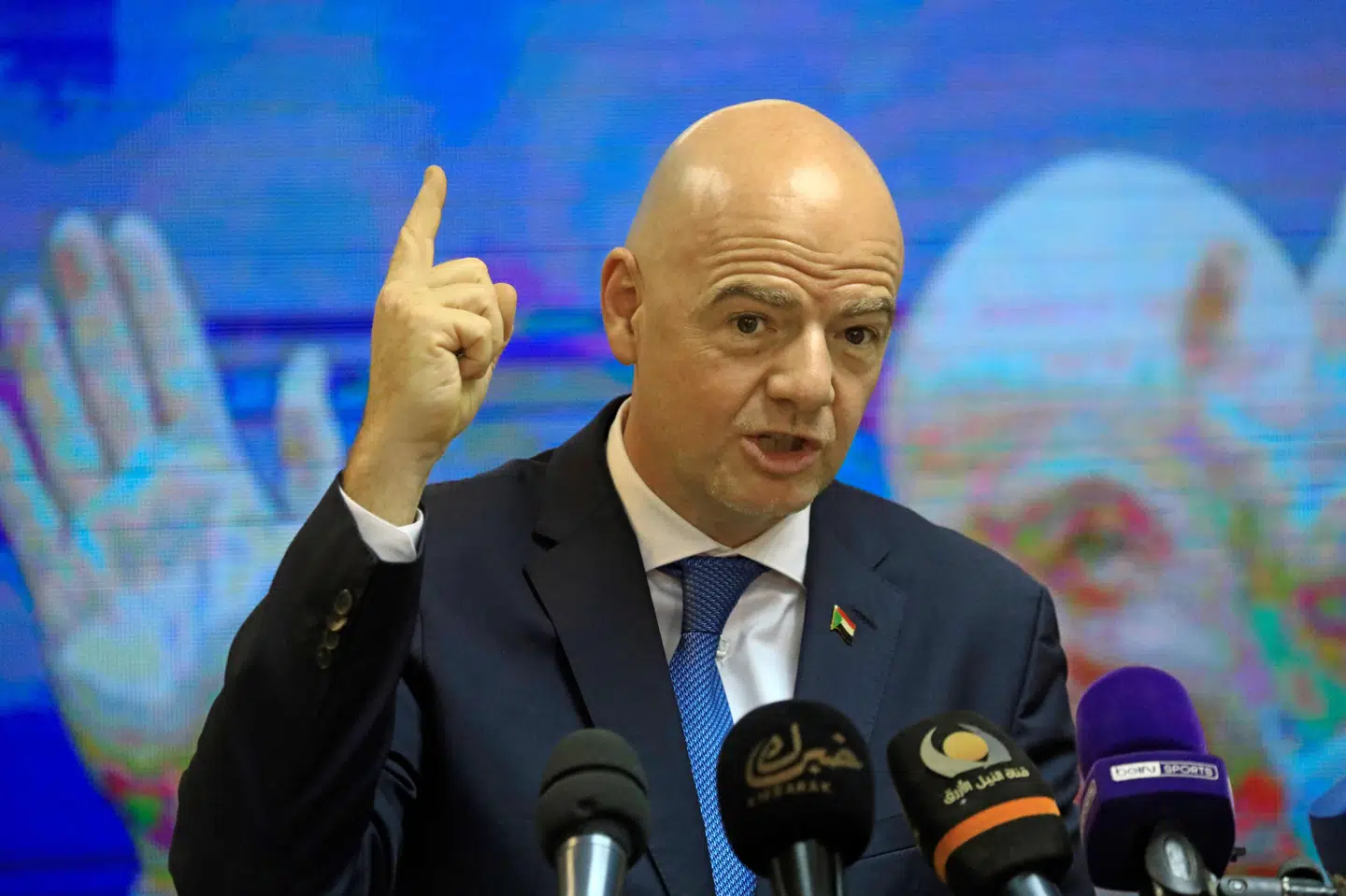 Fifa-præsident Gianni Infantino langer hårdt ud efter Super League-klubberne, som kan forvente konsekvenser af deres valg. (Arkivfoto) Ashraf Shazly/Ritzau Scanpix