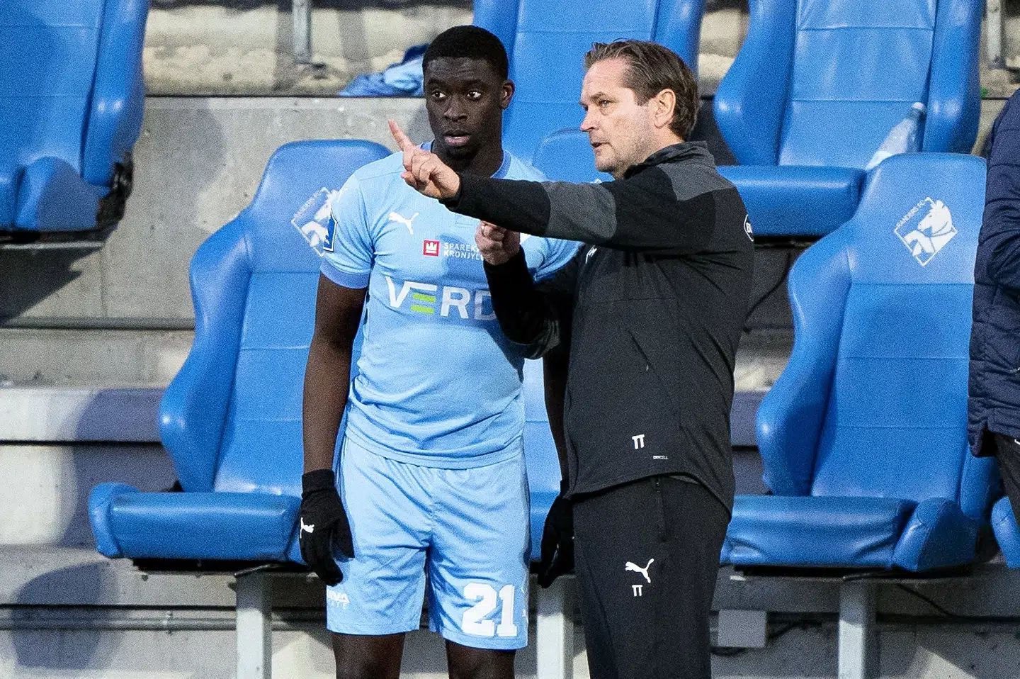 Randers-træner Thomas Thomasberg havde valgt at spare flere profiler til mandagens superligakamp mod FC Midtjylland. Henning Bagger/Ritzau Scanpix