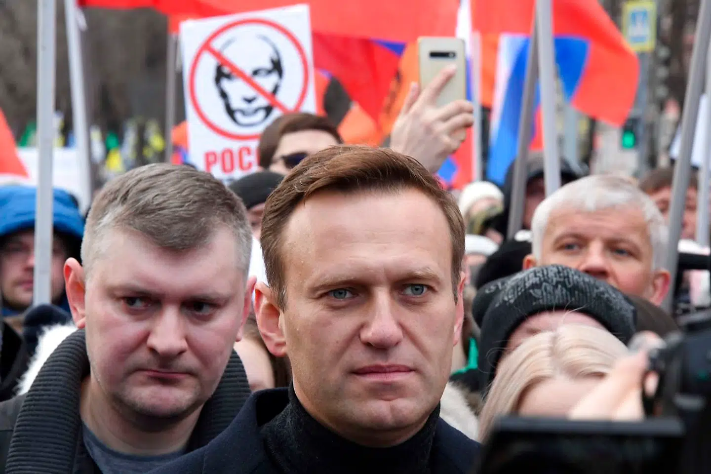 Oppositionspolitikeren Aleksej Navalnyj til demonstration i Rusland, inden han blev forgiftet og siden fængslet.
