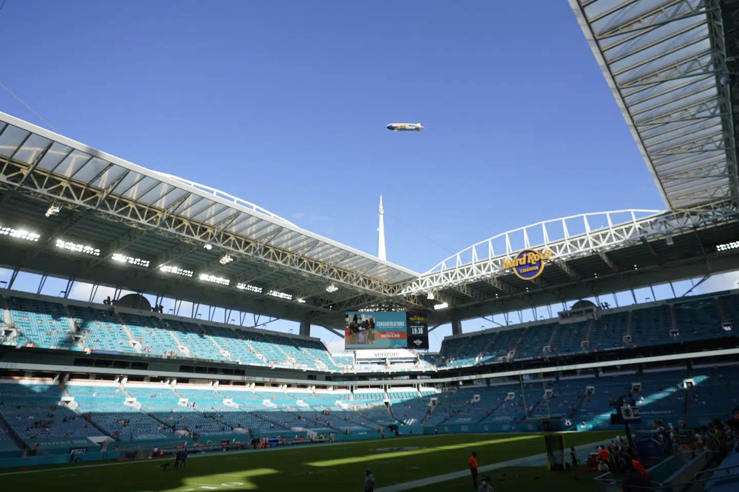 Formel 1-banen i Miami vil have sit udgangspunkt på Hard Rock Stadium. Wilfredo Lee/Ritzau Scanpix