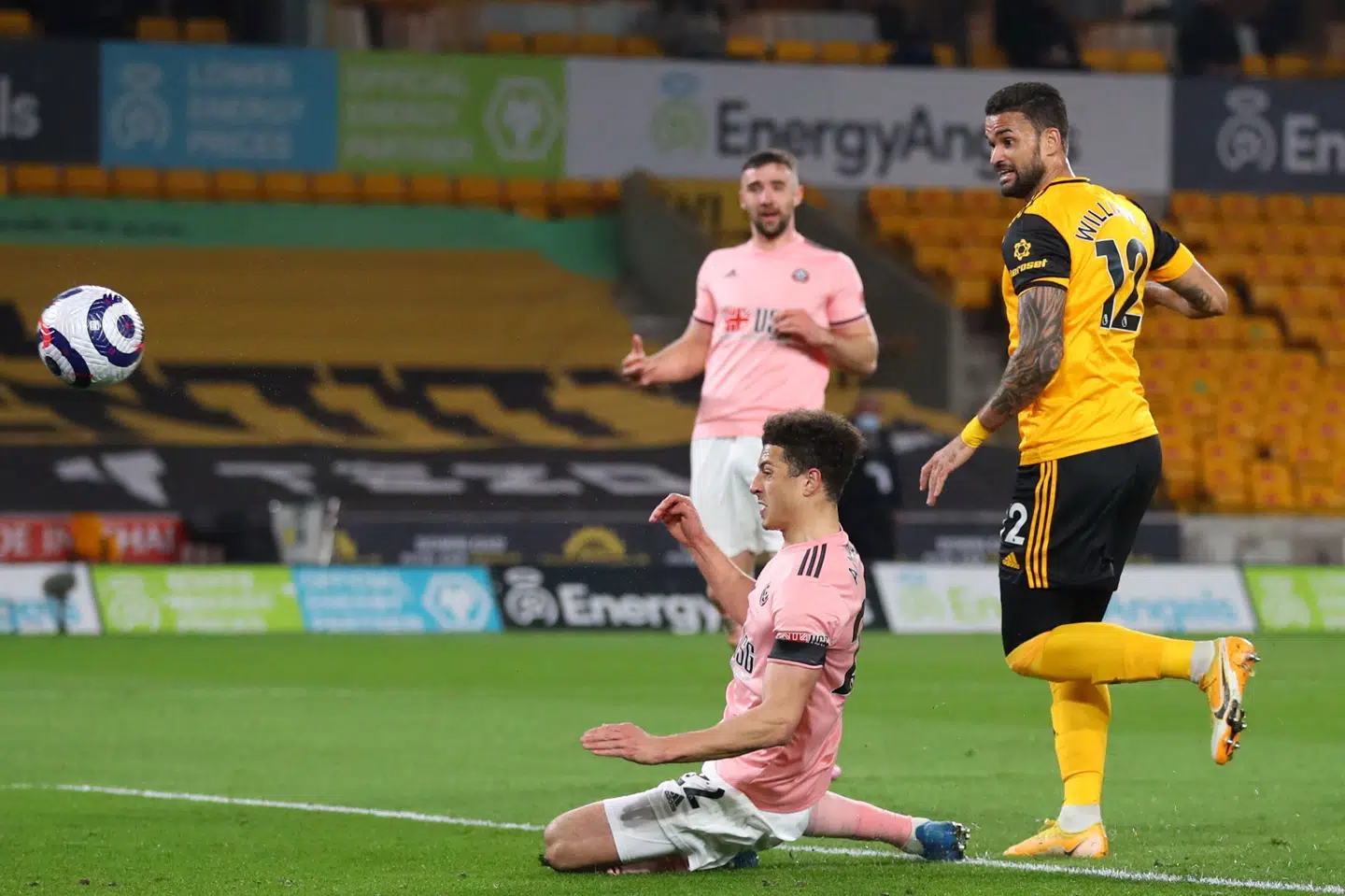 Wolverhamptons Willian José lukkede endegyldigt ned for Sheffield Uniteds overlevelseschancer. Catherine Ivill/Ritzau Scanpix