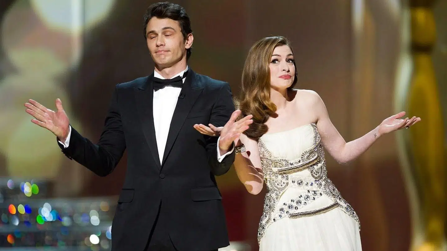 James Franco og Anne Hathaway som Oscar-værter i 2011.