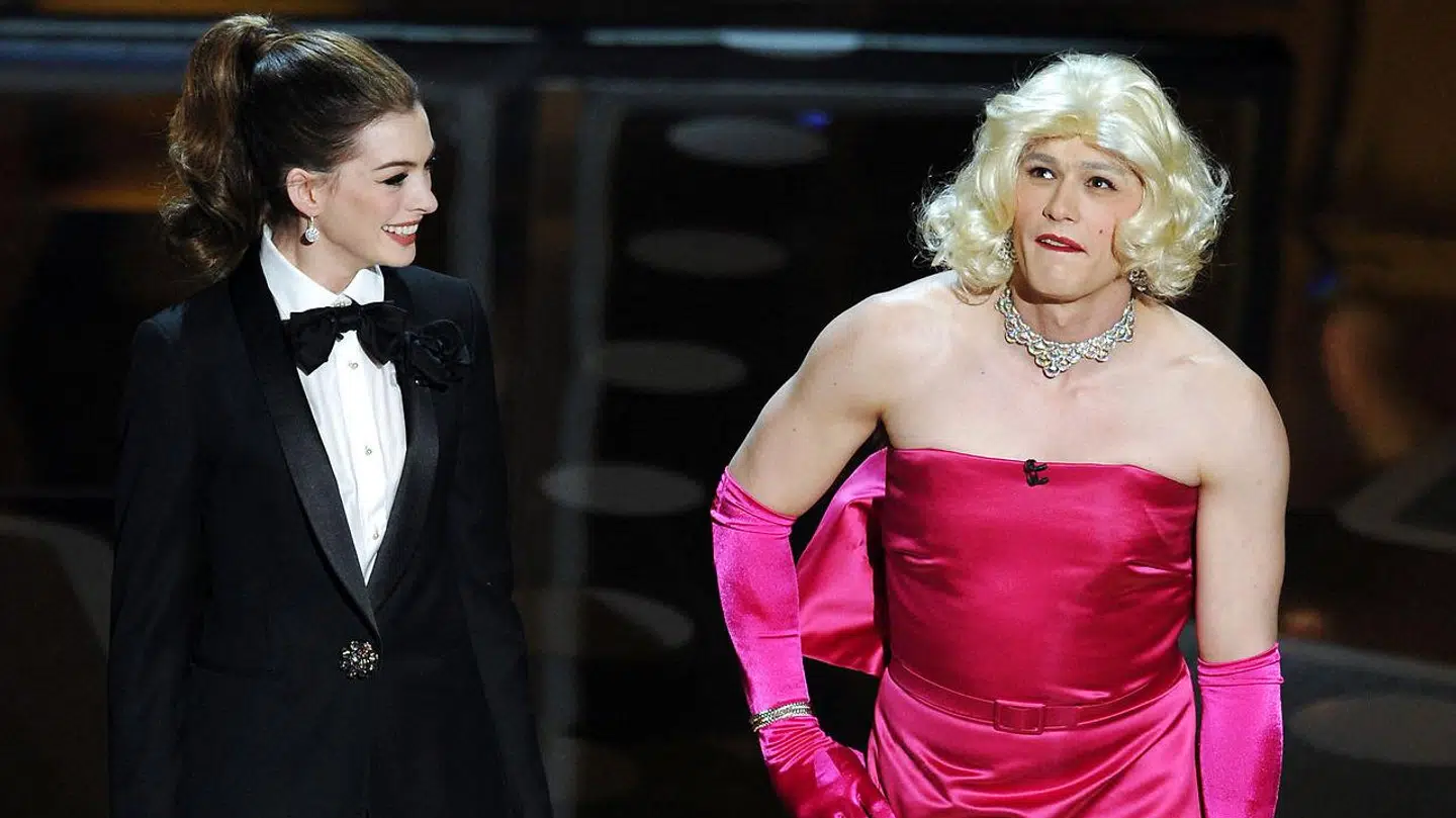 Anne Hathaway og James Franco klædte sig ud i forbindelse med showet for ti år siden.