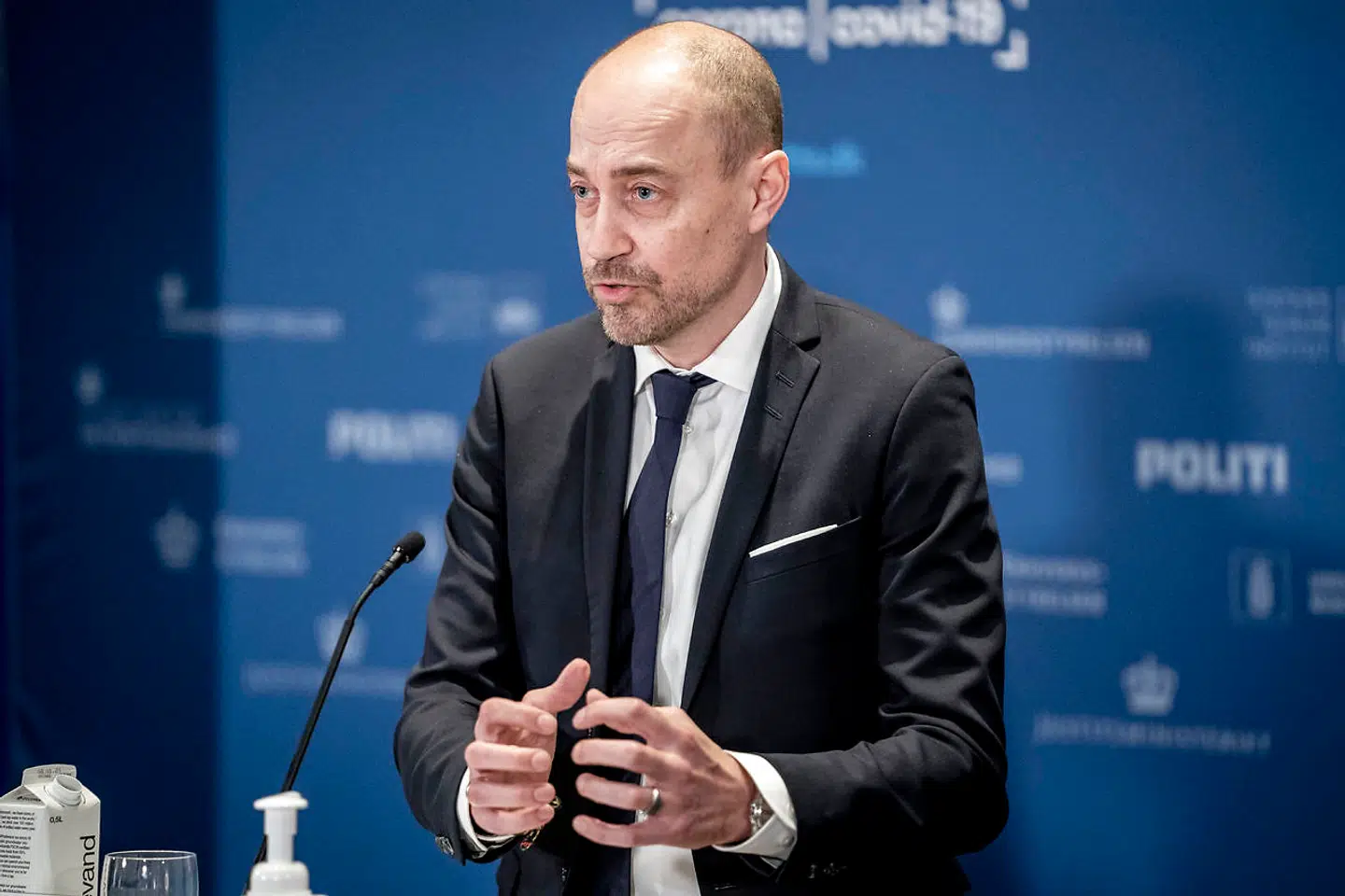 Sundhedsminister Magnus Heunicke under pressemøde om status på covid-19, genåbning og lokale nedlukninger, i Eigtveds Pakhus i København, torsdag den 25. marts 2021. (Foto: Mads Claus Rasmussen/Ritzau Scanpix)