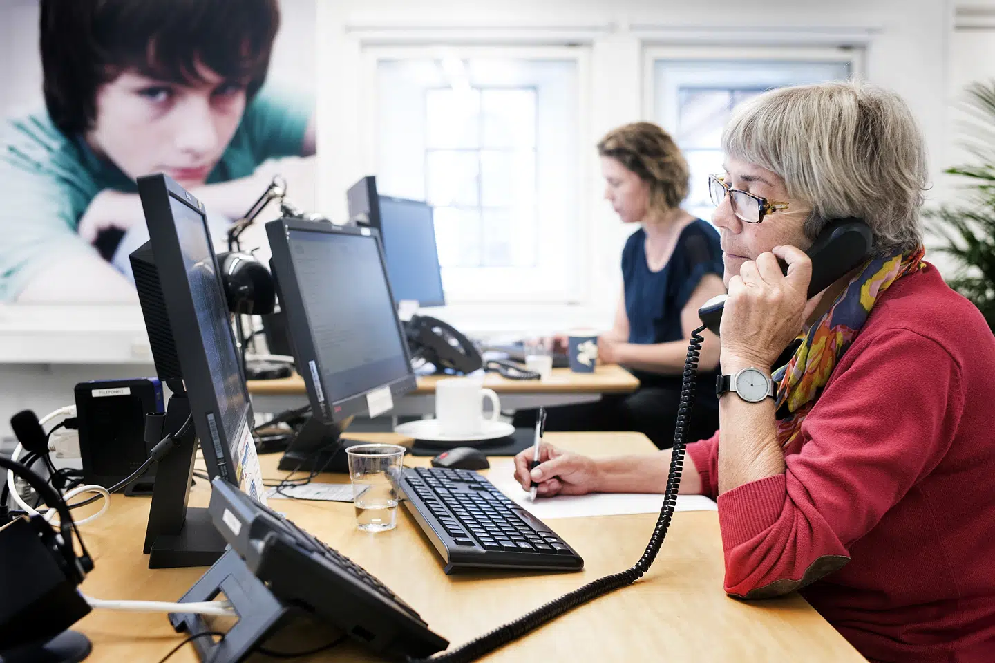 Der blev i år indsamlet 13,6 millioner til Børns Vilkårs landsindsamling. Det betyder, at Børnetelefonen kan gøres døgnbemandet hurtigere end planlagt. Liselotte Sabroe/Ritzau Scanpix